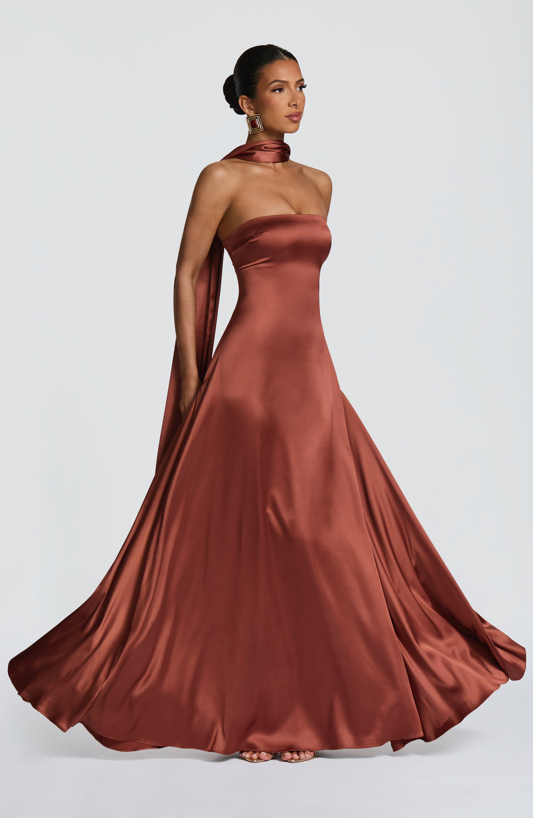 Priyanna Maxi Dress in Rust by Clandour, product photo 1
