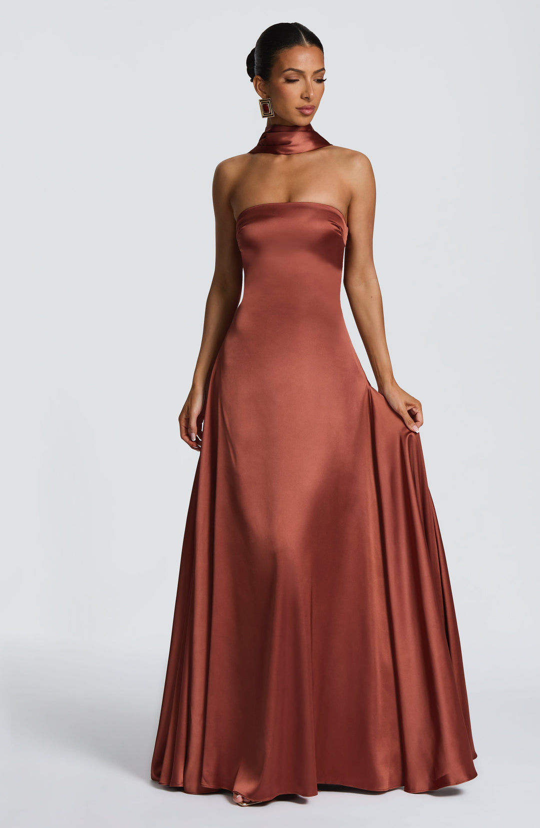 Priyanna Maxi Dress in Rust by Clandour, product photo 2