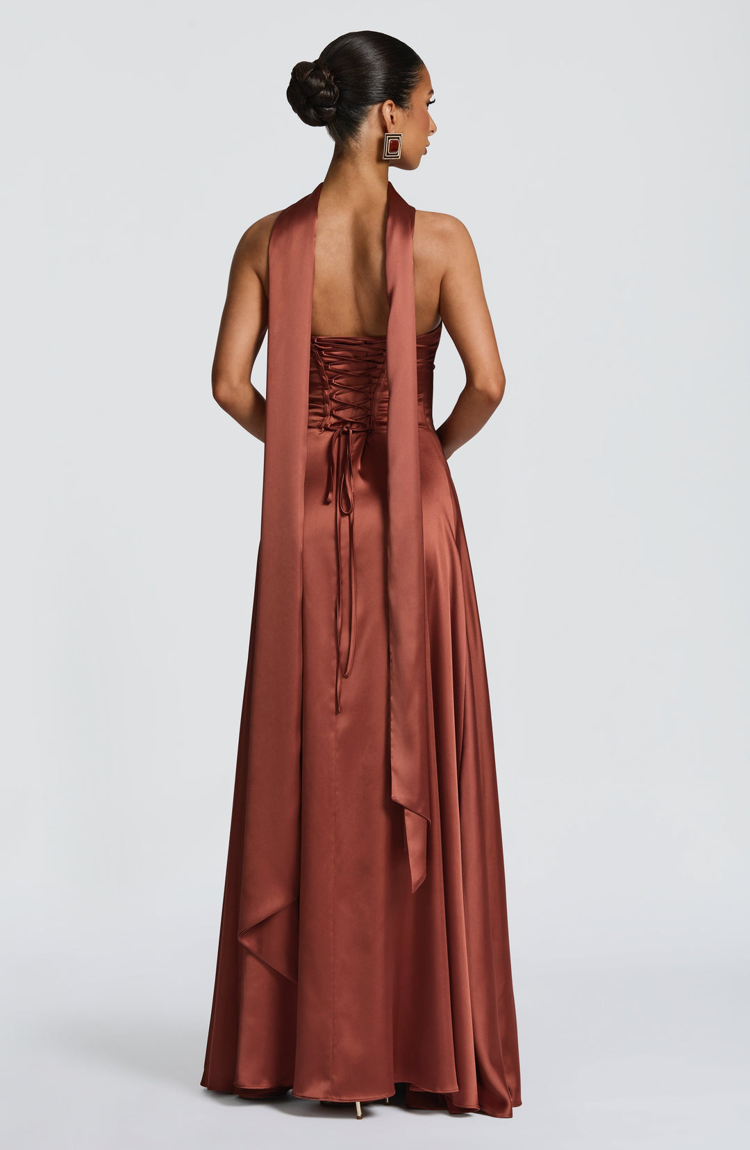 Priyanna Maxi Dress in Rust by Clandour, product photo 3