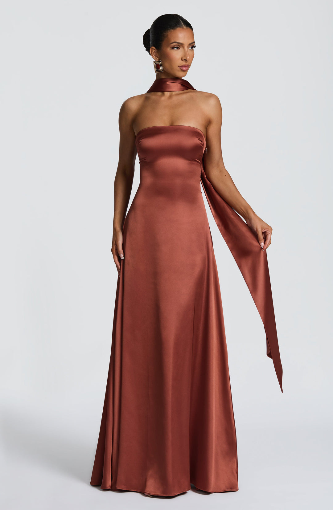 Priyanna Maxi Dress in Rust by Clandour, product photo 4