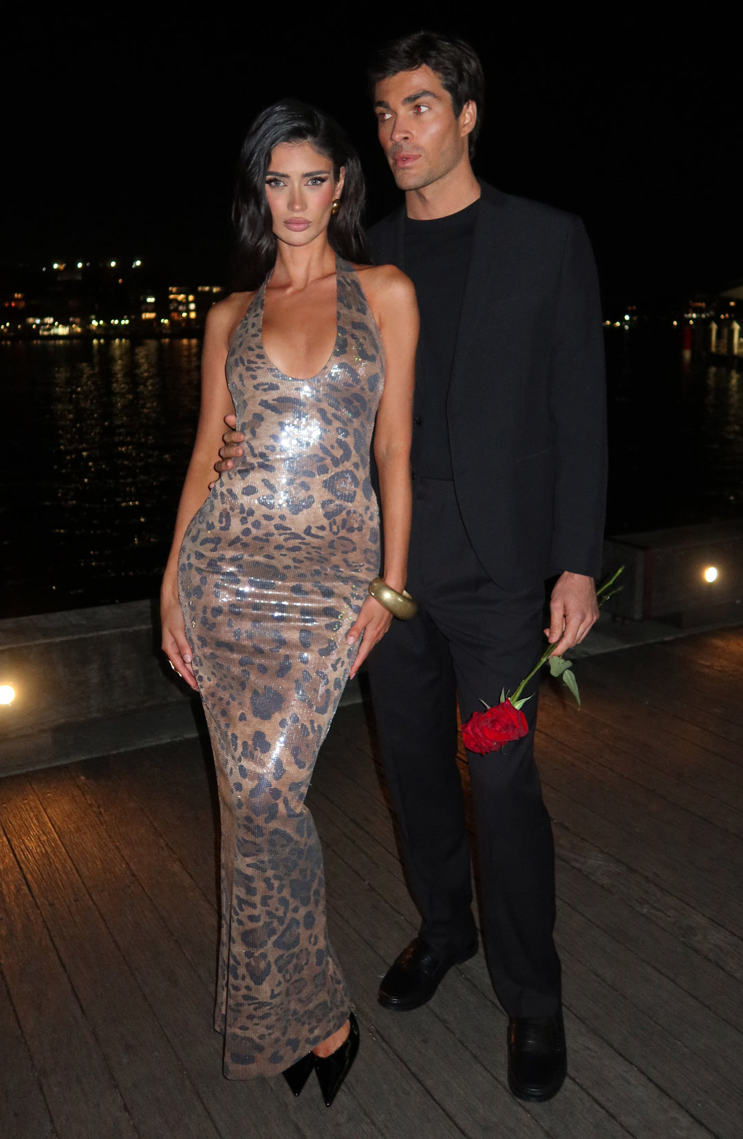 Priyaora Maxi Dress in Sequin Leopard Print by Clandour, product photo 1