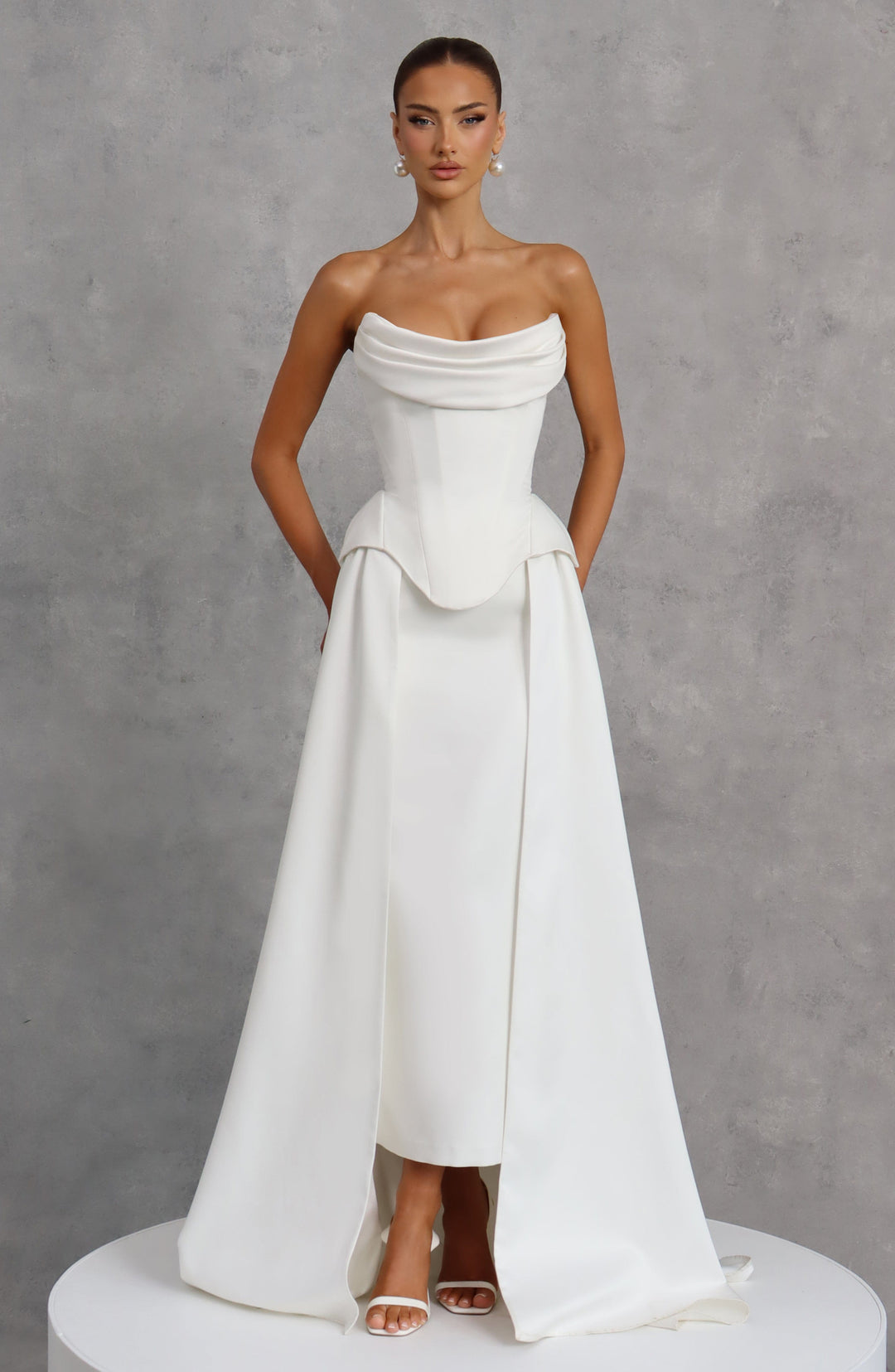 Priyaoria Skirt Train in Ivory by Clandour, product photo 7