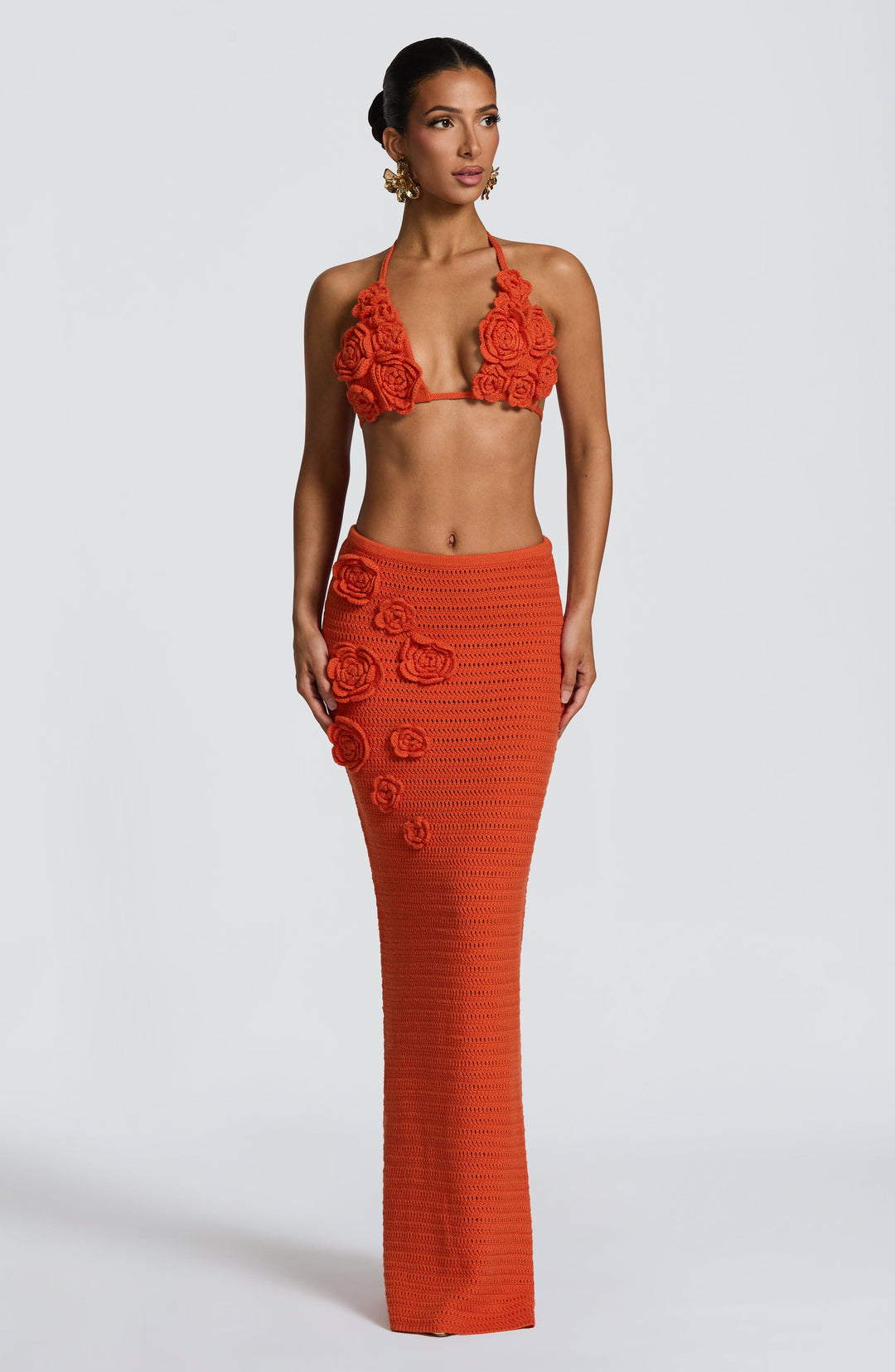Priyara Maxi Skirt in Orange by Clandour, product photo 1