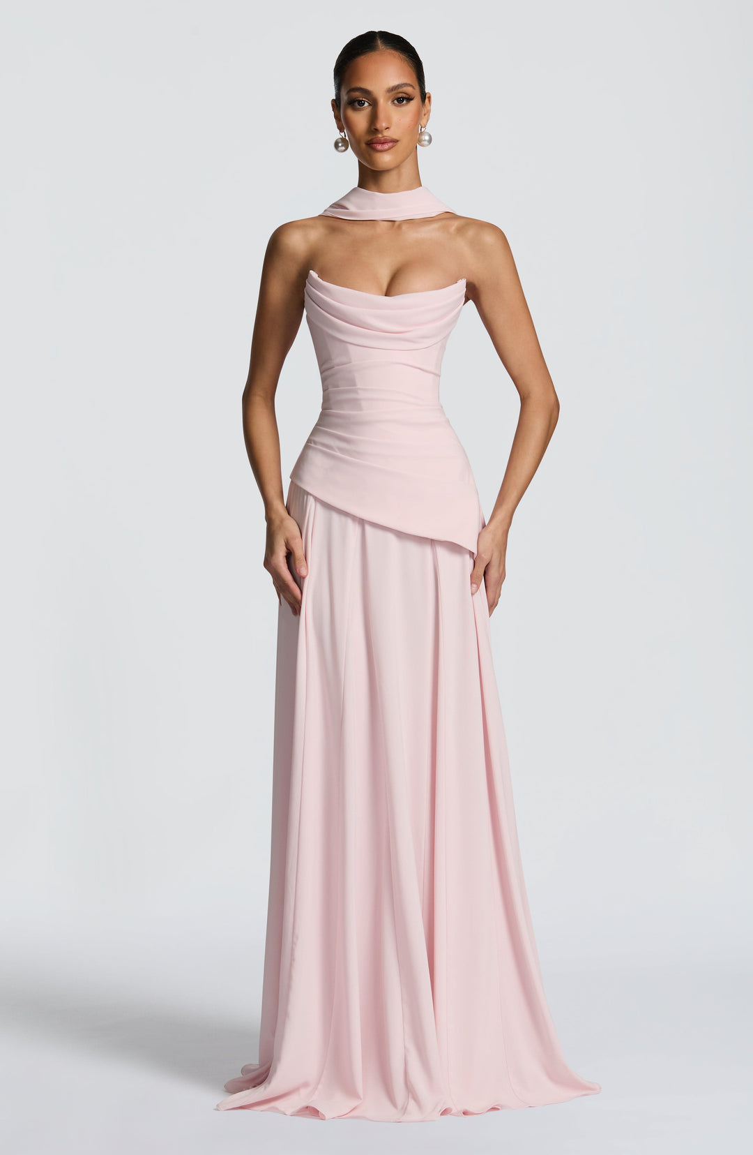 Rheaelia Maxi Dress in Blush by Clandour, product photo 1