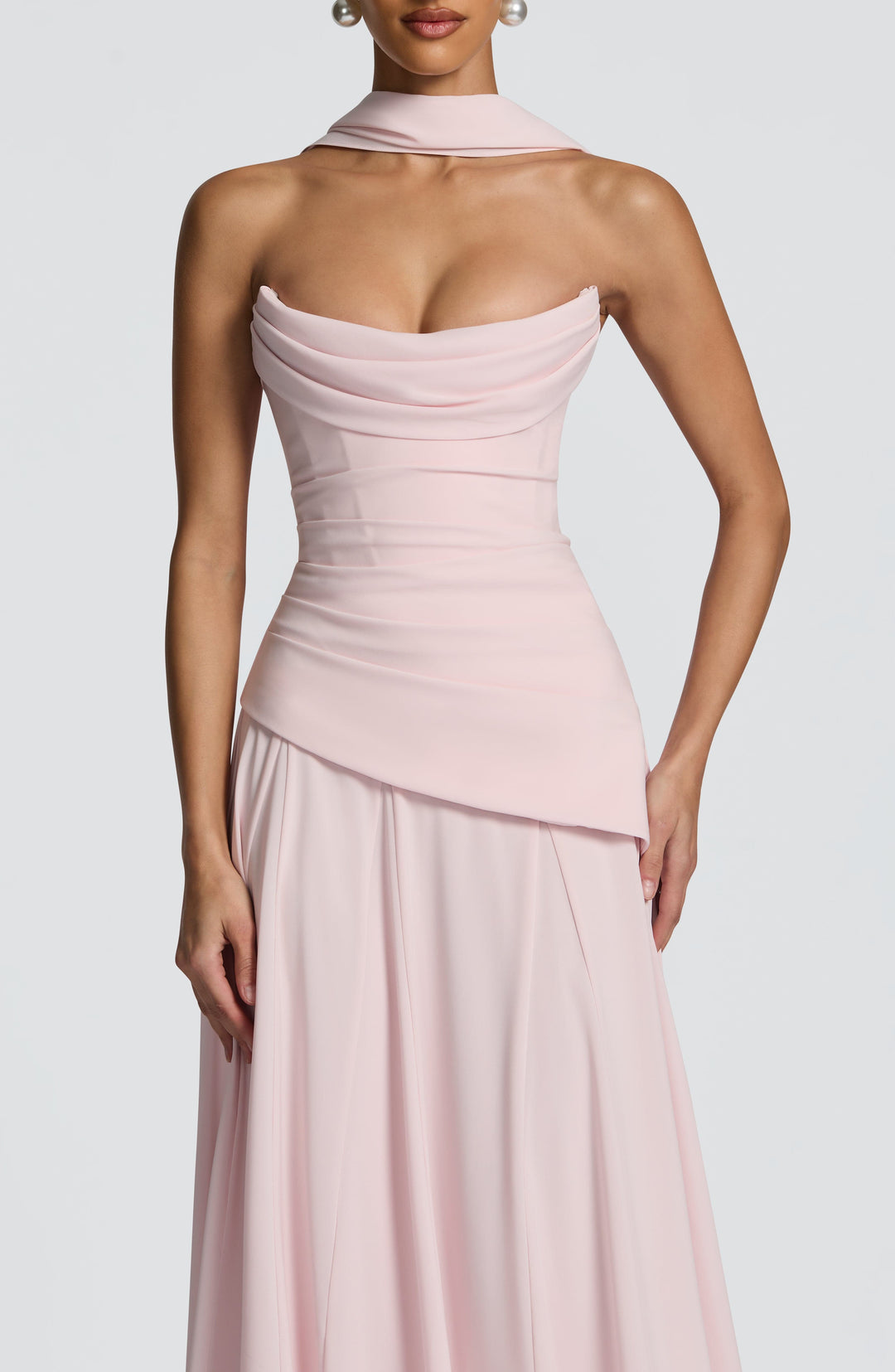 Rheaelia Maxi Dress in Blush by Clandour, product photo 3