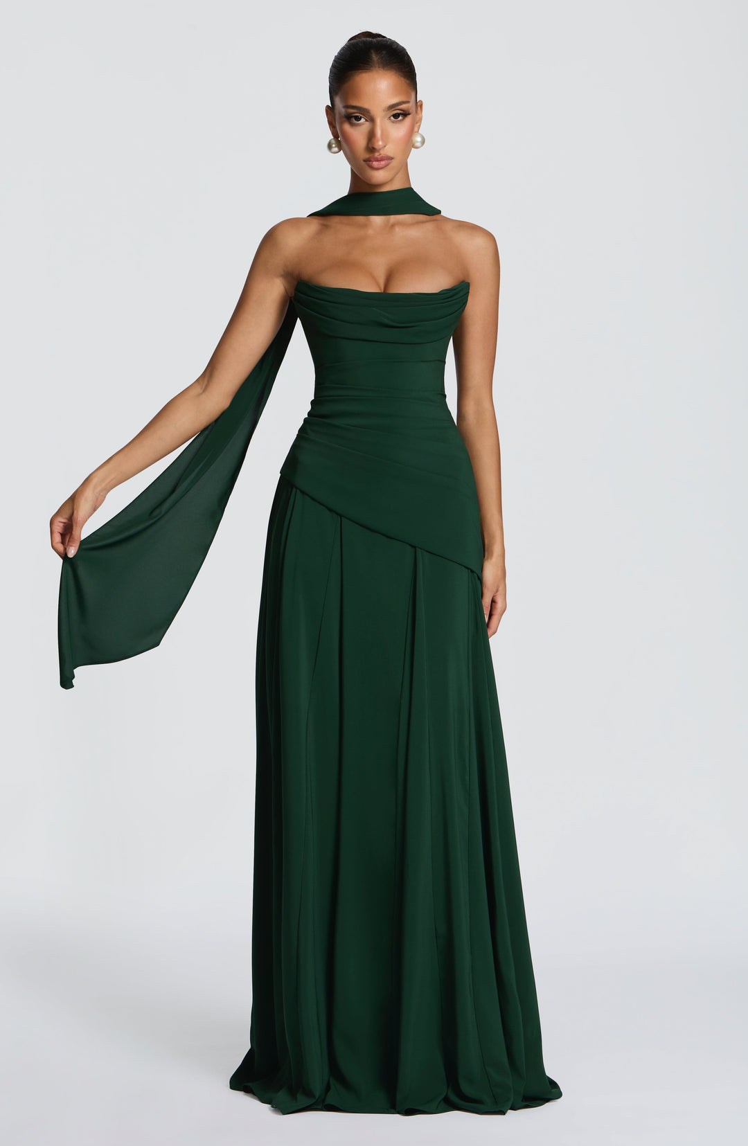 Rheaelia Maxi Dress in Emerald by Clandour, product photo 2