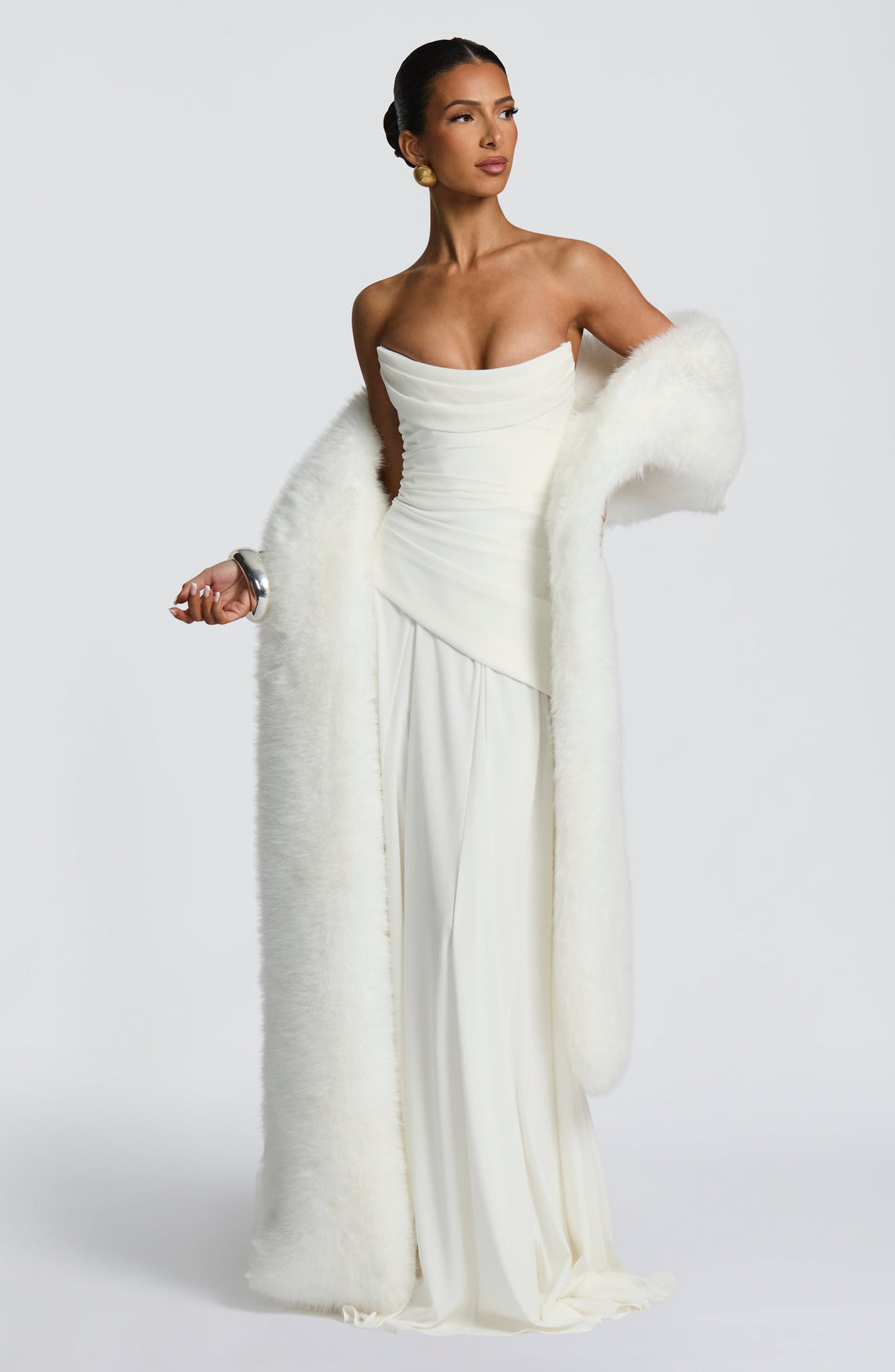 Rheaelia Maxi Dress in Ivory by Clandour, product photo 8