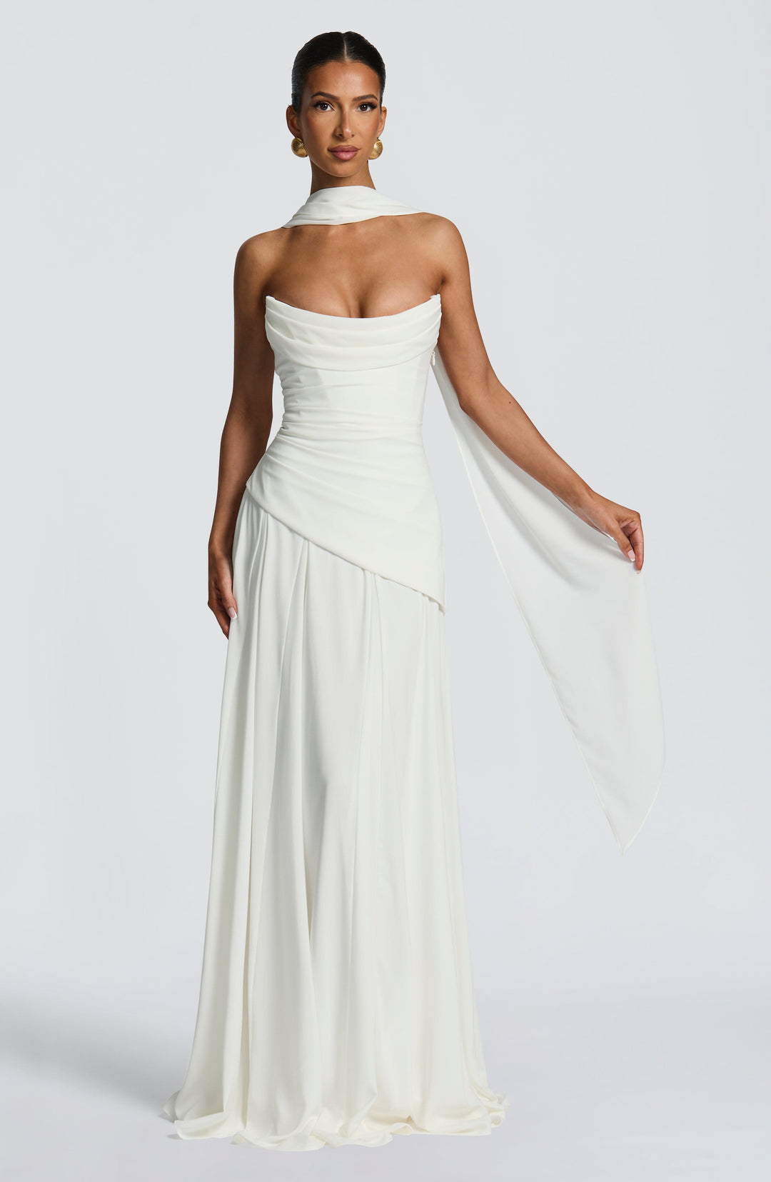Rheaelia Maxi Dress in Ivory by Clandour, product photo 12