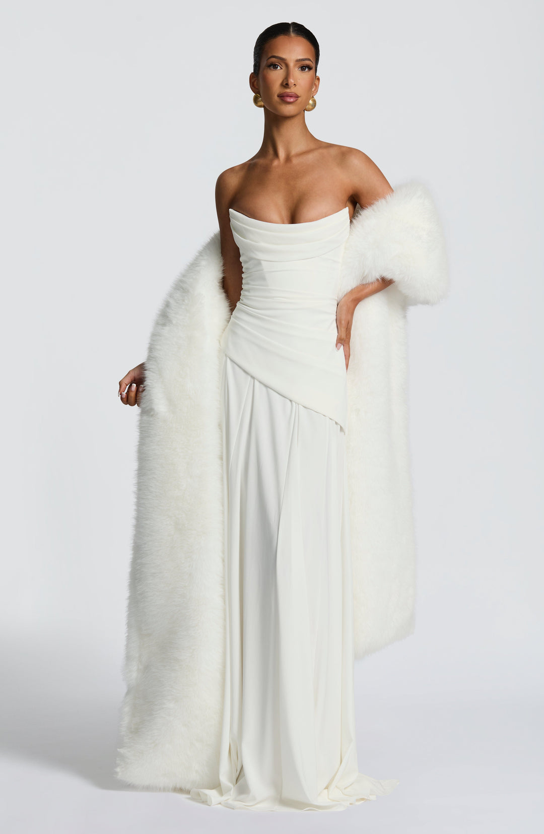 Rheaelia Maxi Dress in Ivory by Clandour, product photo 14