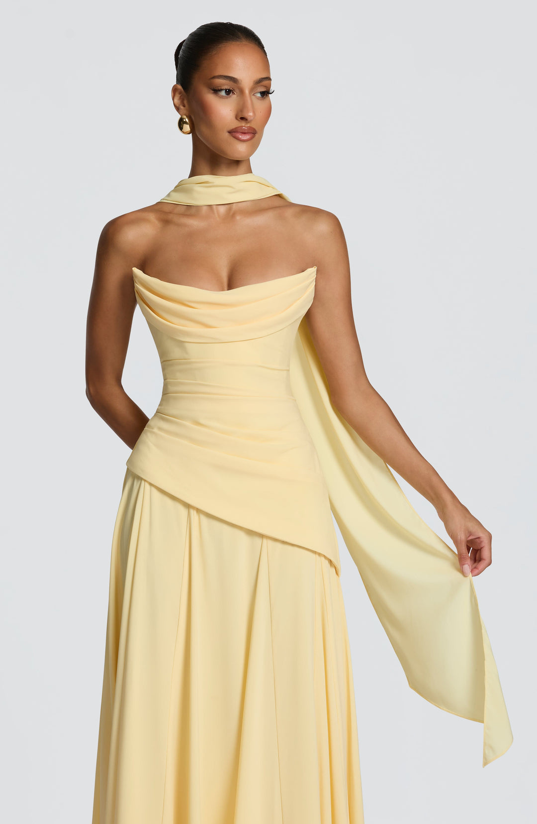 Rheaelia Maxi Dress in Lemon by Clandour, product photo 9
