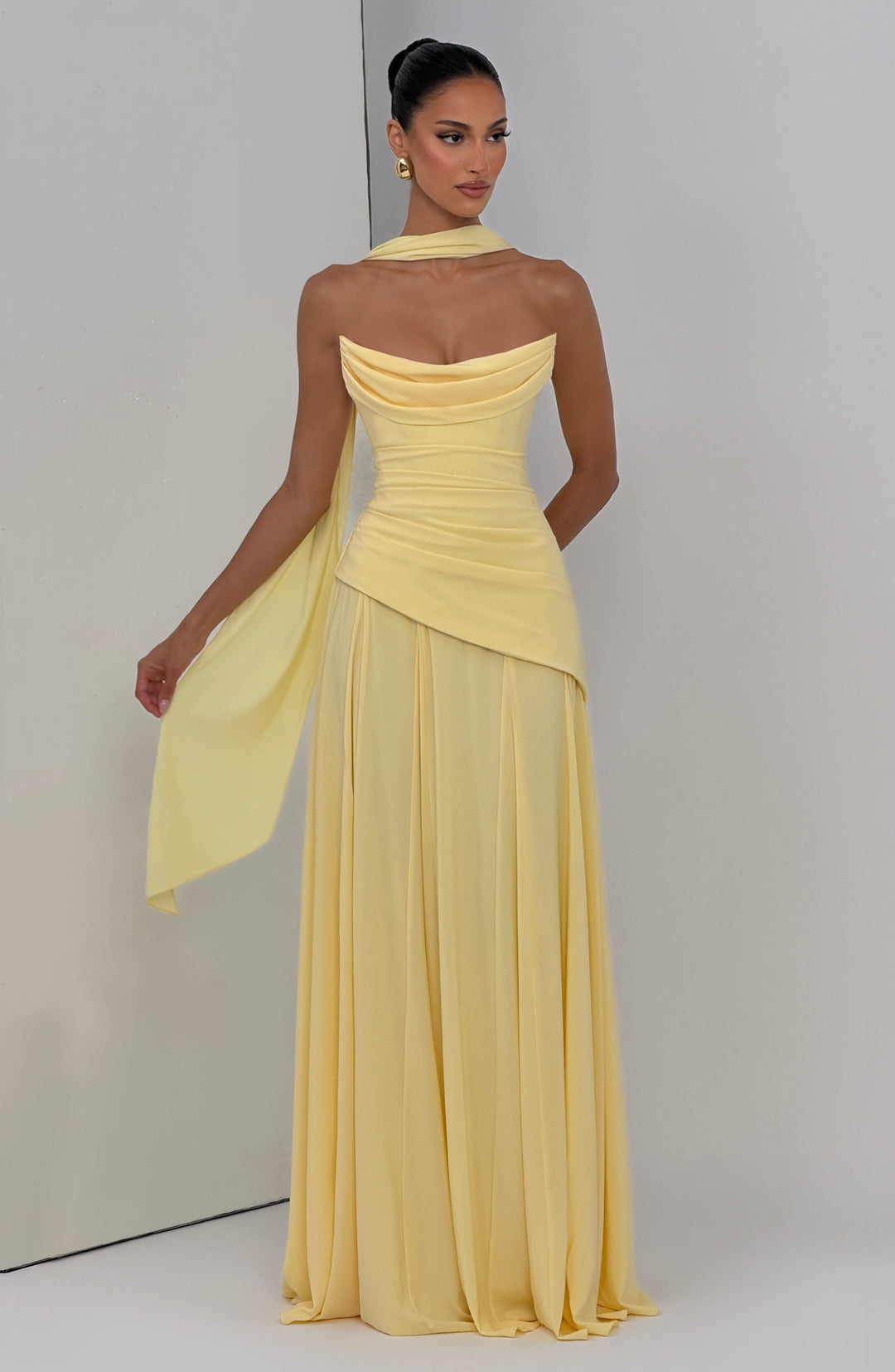Rheaelia Maxi Dress in Lemon by Clandour, product photo 12