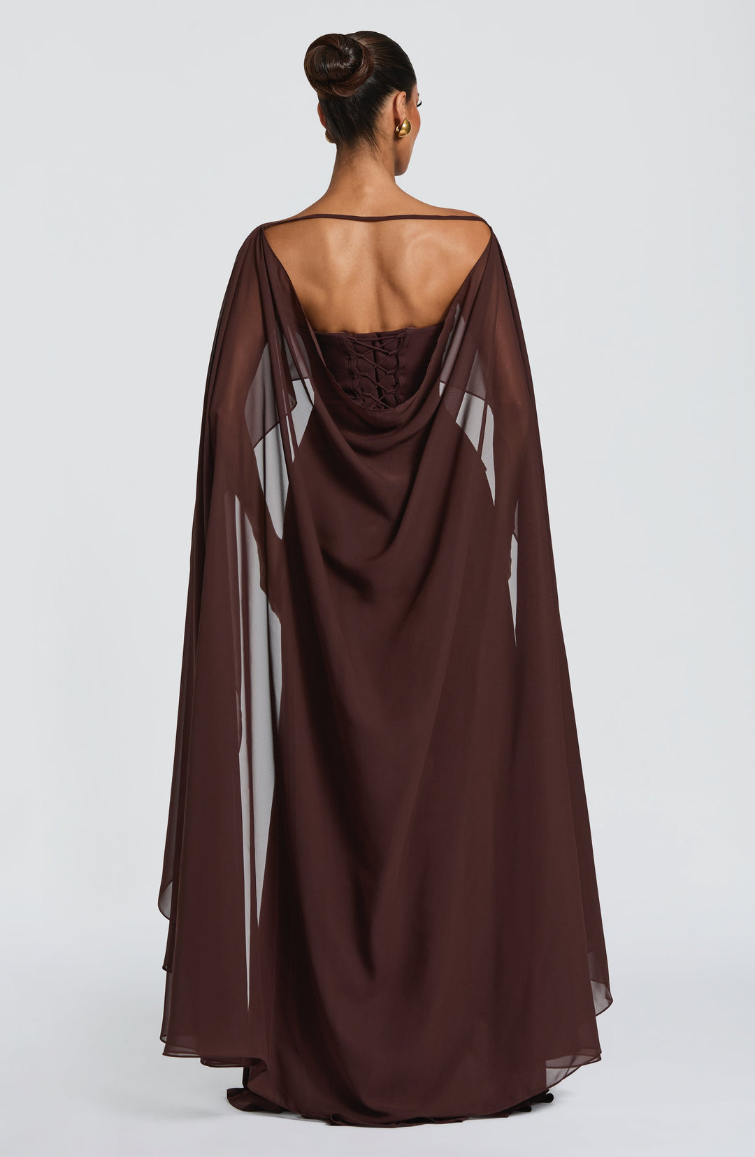 Rheaelia Maxi Dress in Plum Brown by Clandour, product photo 8