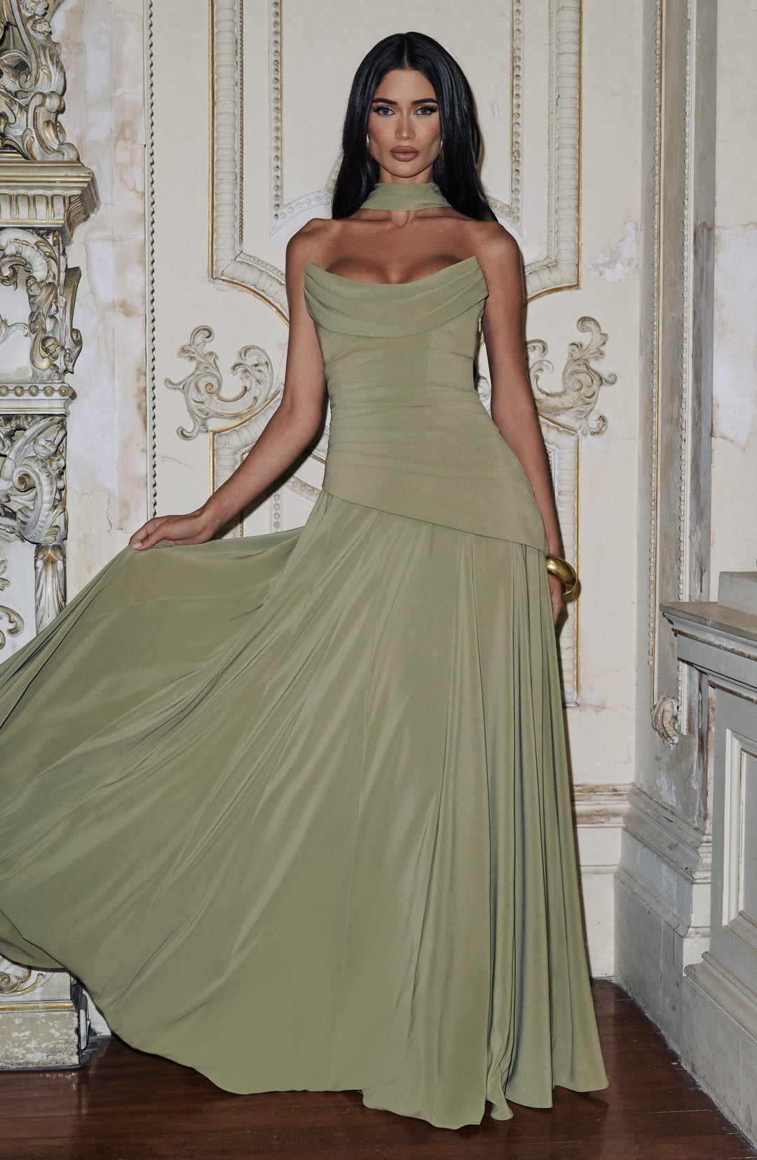Rheaelia Maxi Dress in Sage by Clandour, product photo 3