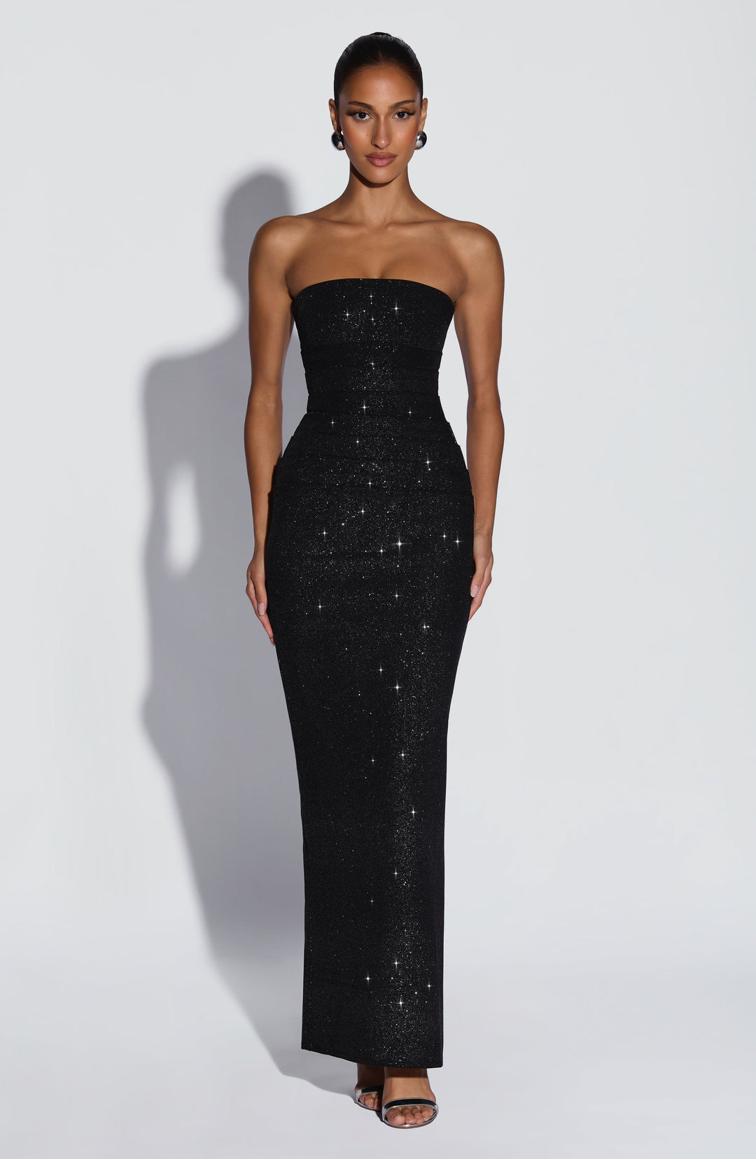 Rheaessa Maxi Dress in Black Sparkle by Clandour, product photo 1