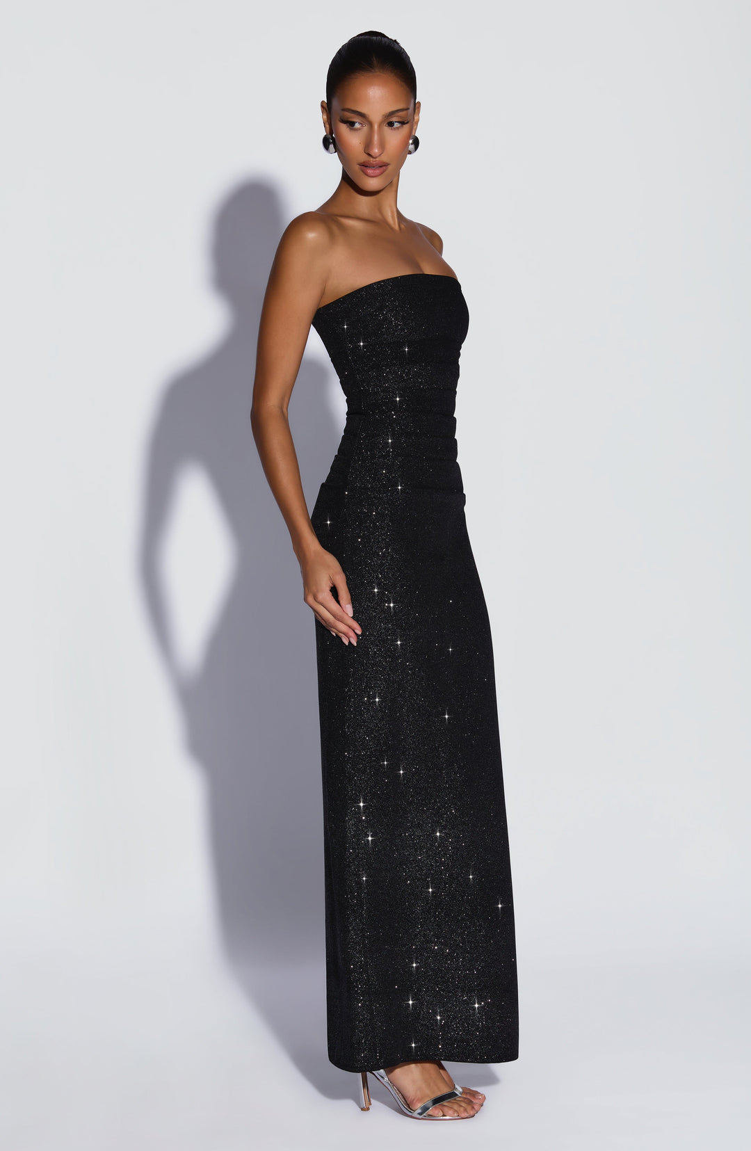 Rheaessa Maxi Dress in Black Sparkle by Clandour, product photo 6