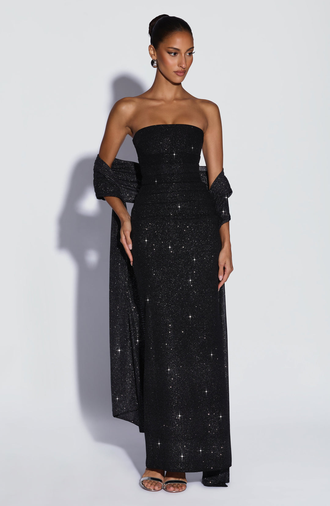 Rheaessa Maxi Dress in Black Sparkle by Clandour, product photo 7