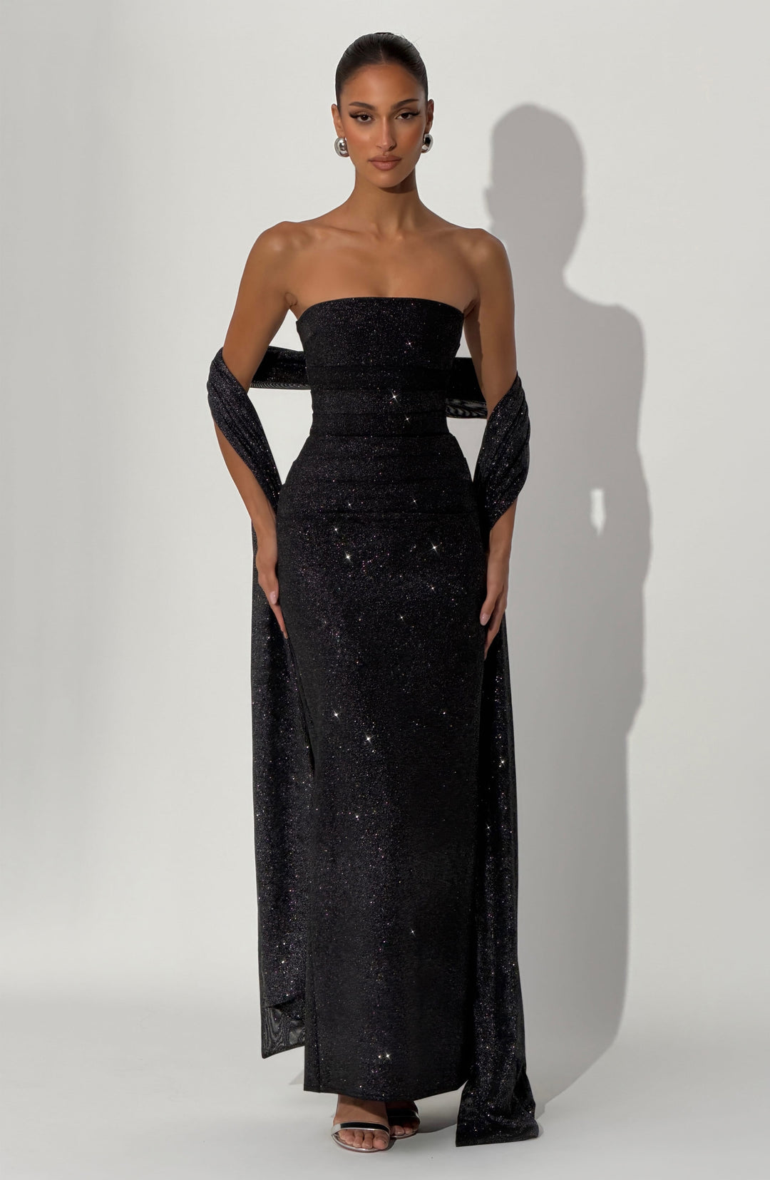 Rheaessa Maxi Dress in Black Sparkle by Clandour, product photo 8