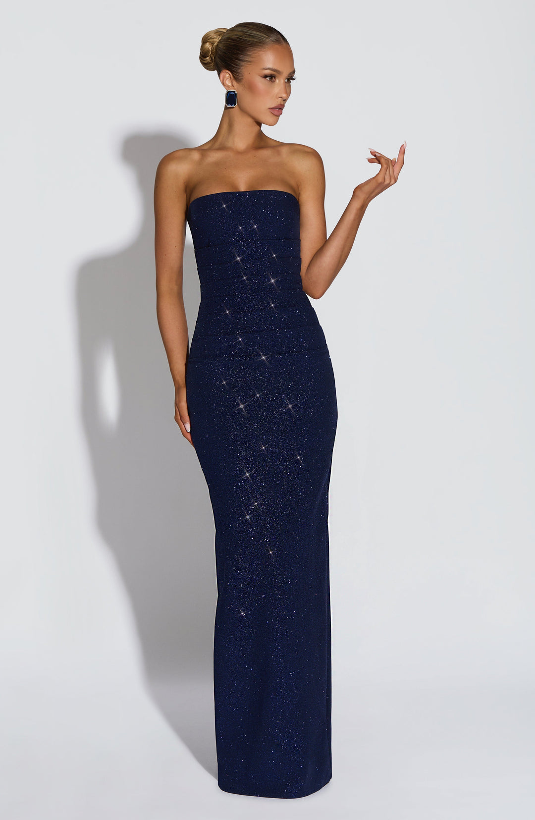 Rheaessa Maxi Dress in Navy Sparkle by Clandour, product photo 2