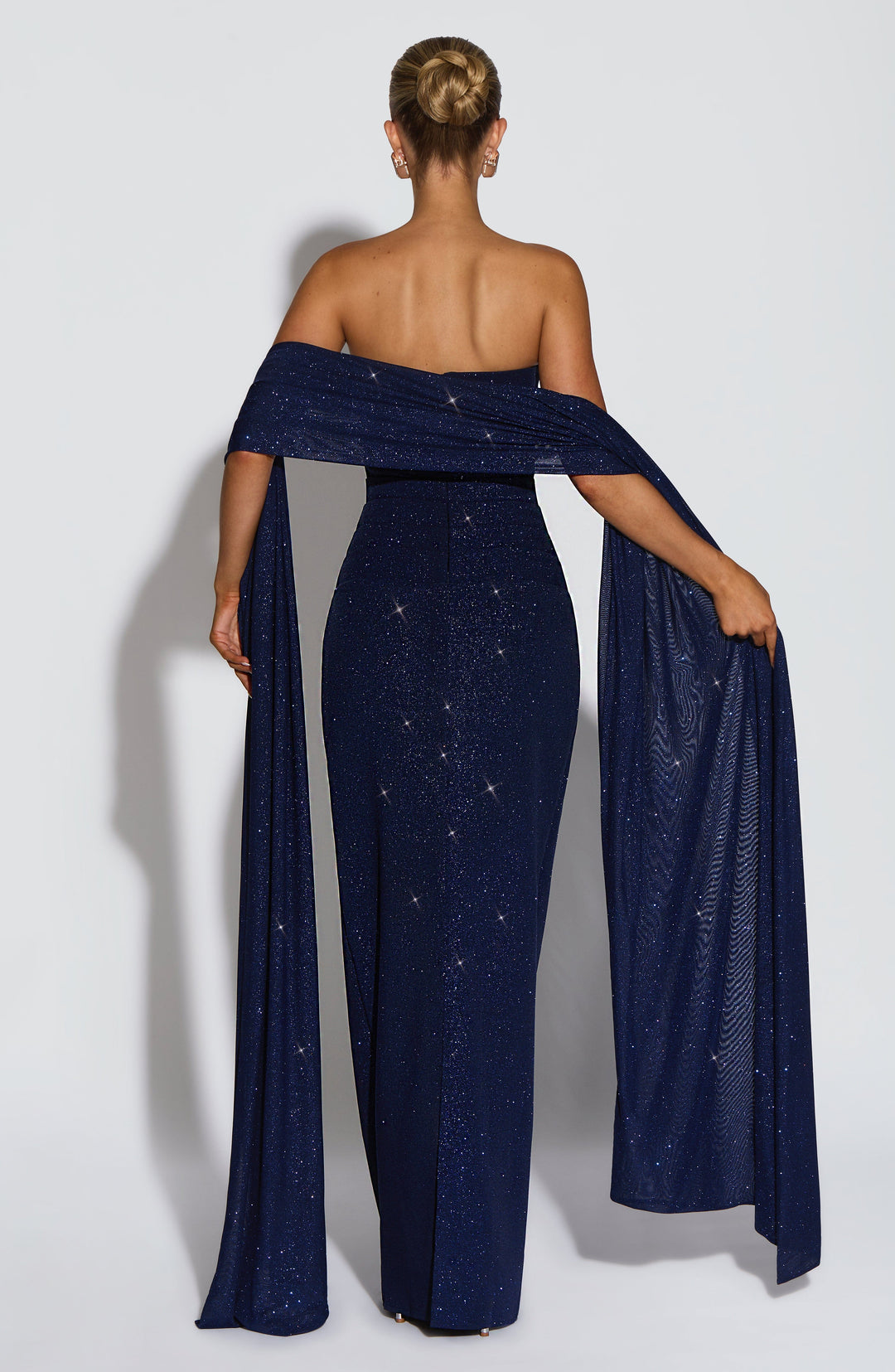 Rheaessa Maxi Dress in Navy Sparkle by Clandour, product photo 4