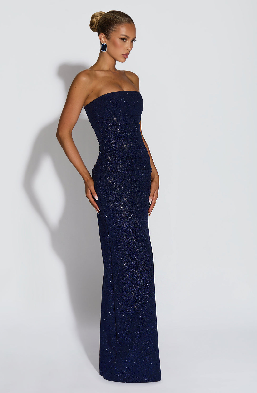 Rheaessa Maxi Dress in Navy Sparkle by Clandour, product photo 7
