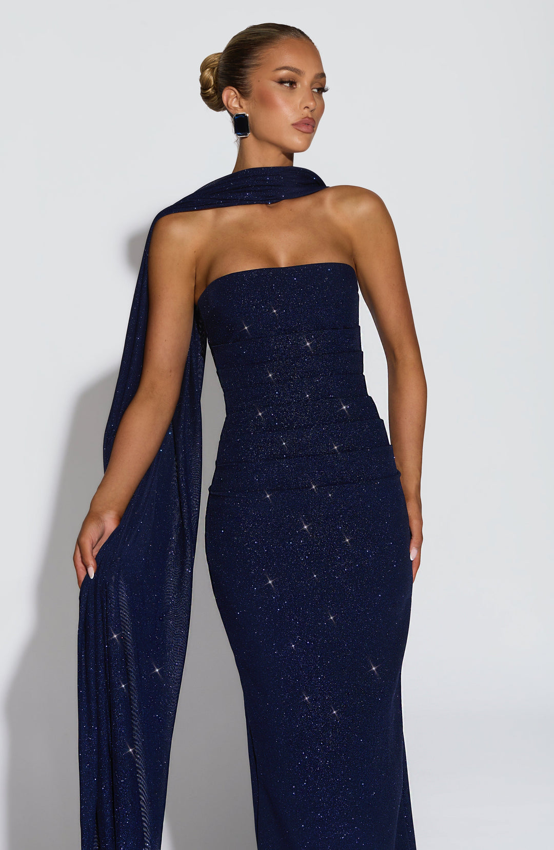 Rheaessa Maxi Dress in Navy Sparkle by Clandour, product photo 8