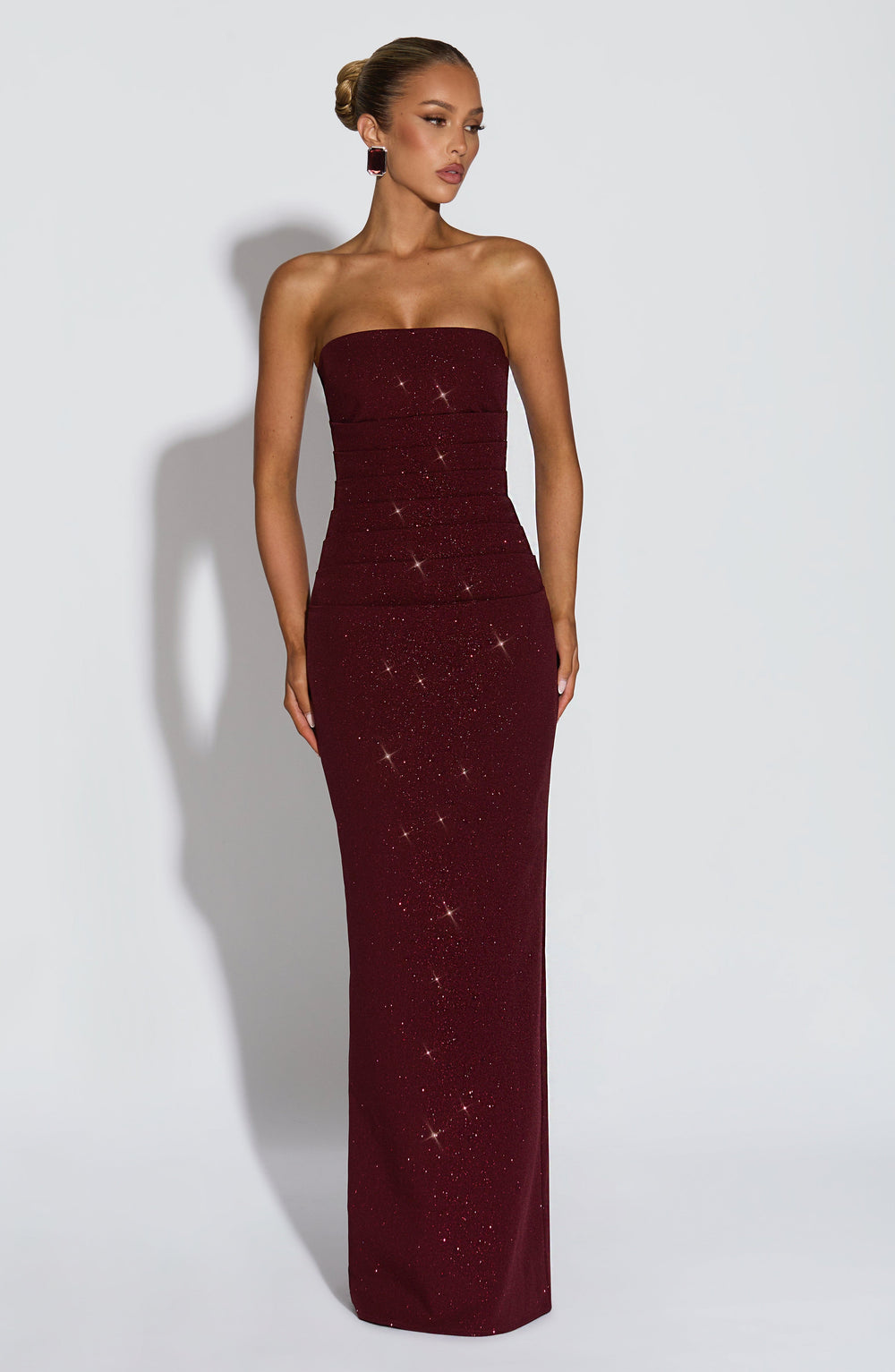 Rheaessa Maxi Dress in Wine Sparkle by Clandour, product photo 2