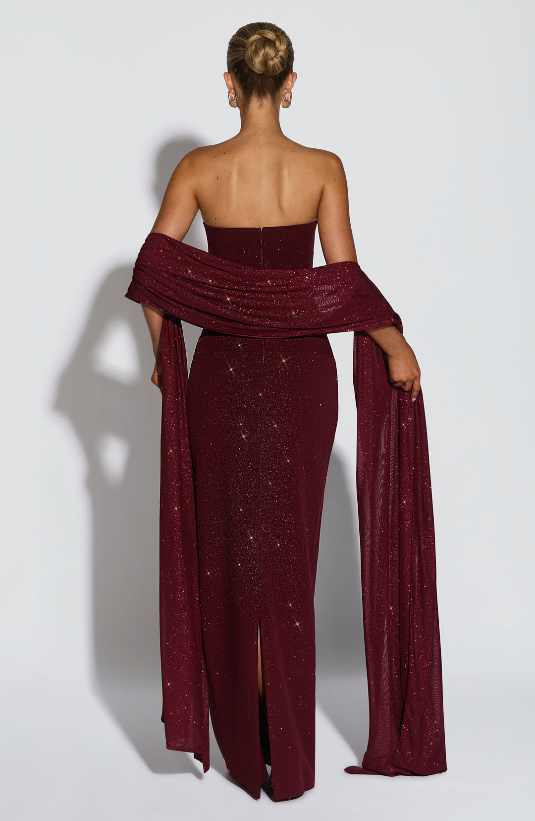 Rheaessa Maxi Dress in Wine Sparkle by Clandour, product photo 3
