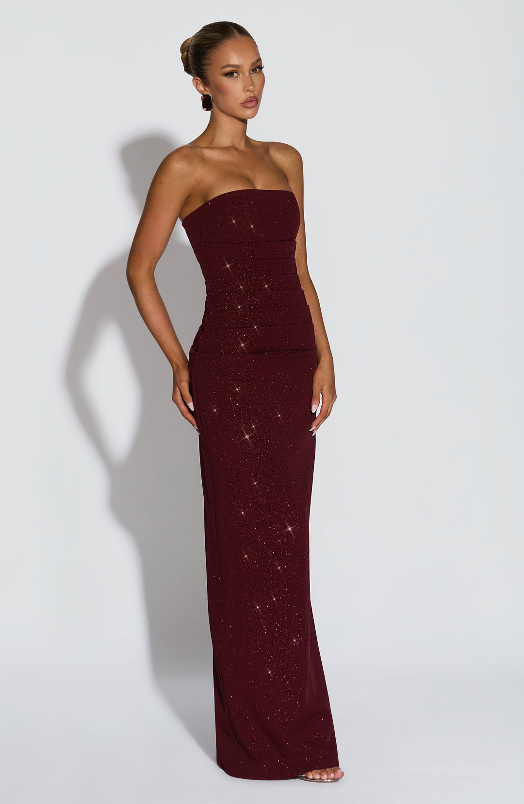 Rheaessa Maxi Dress in Wine Sparkle by Clandour, product photo 6