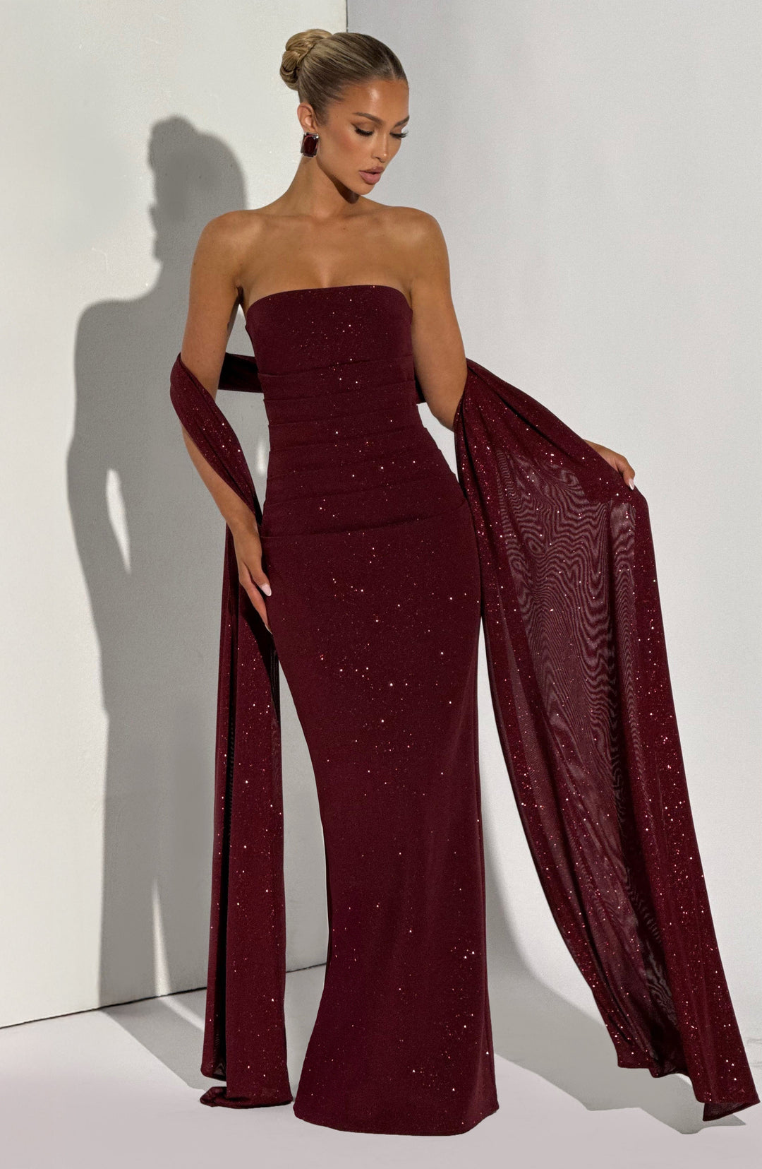Rheaessa Maxi Dress in Wine Sparkle by Clandour, product photo 12