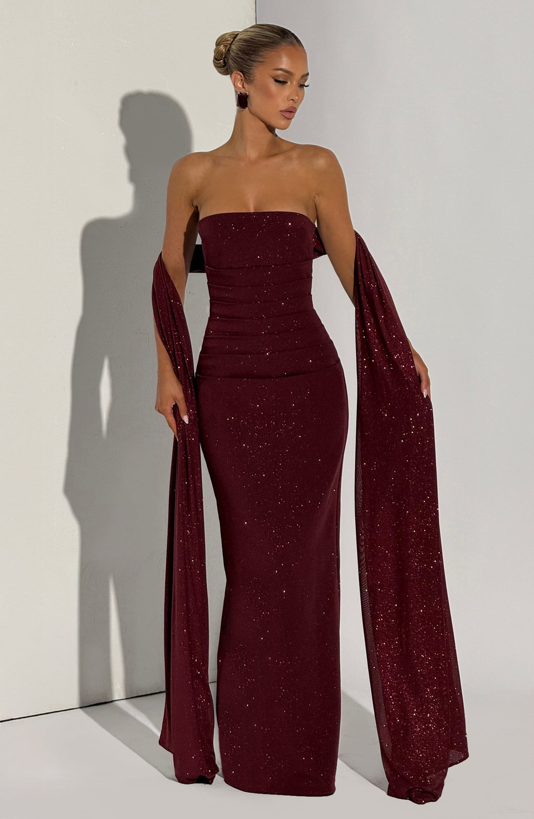 Rheaessa Maxi Dress in Wine Sparkle by Clandour, product photo 13