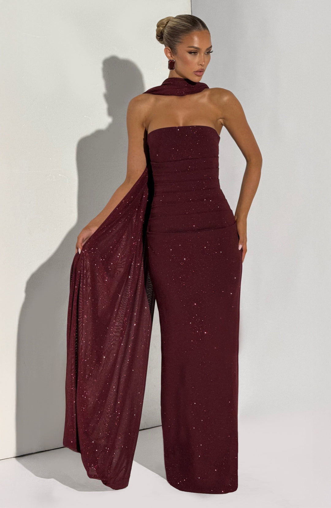 Rheaessa Maxi Dress in Wine Sparkle by Clandour, product photo 14