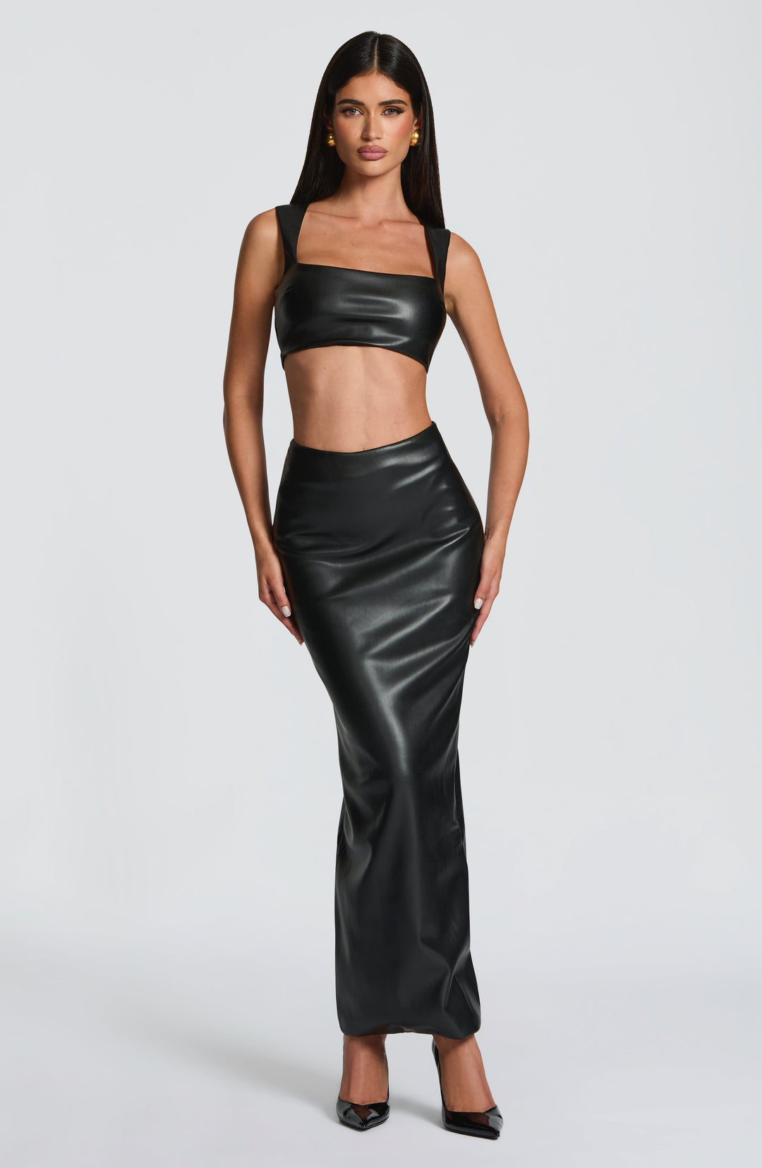 Rheaette Maxi Skirt in Black by Clandour, product photo 1