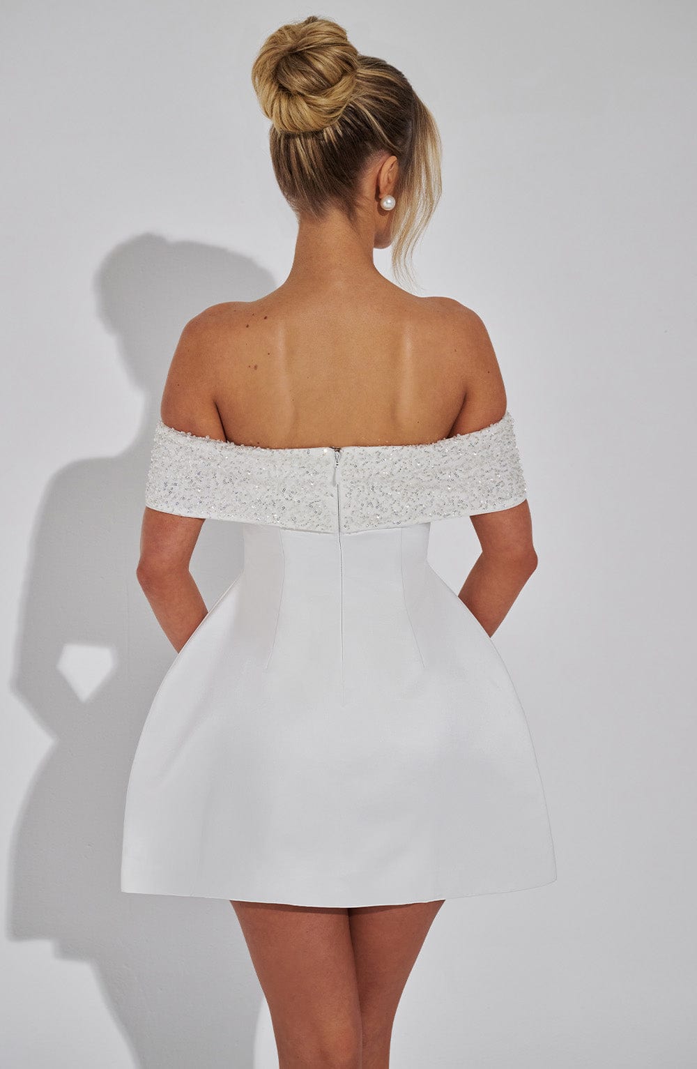 Rheaine Mini Dress in Ivory by Clandour, product photo 3
