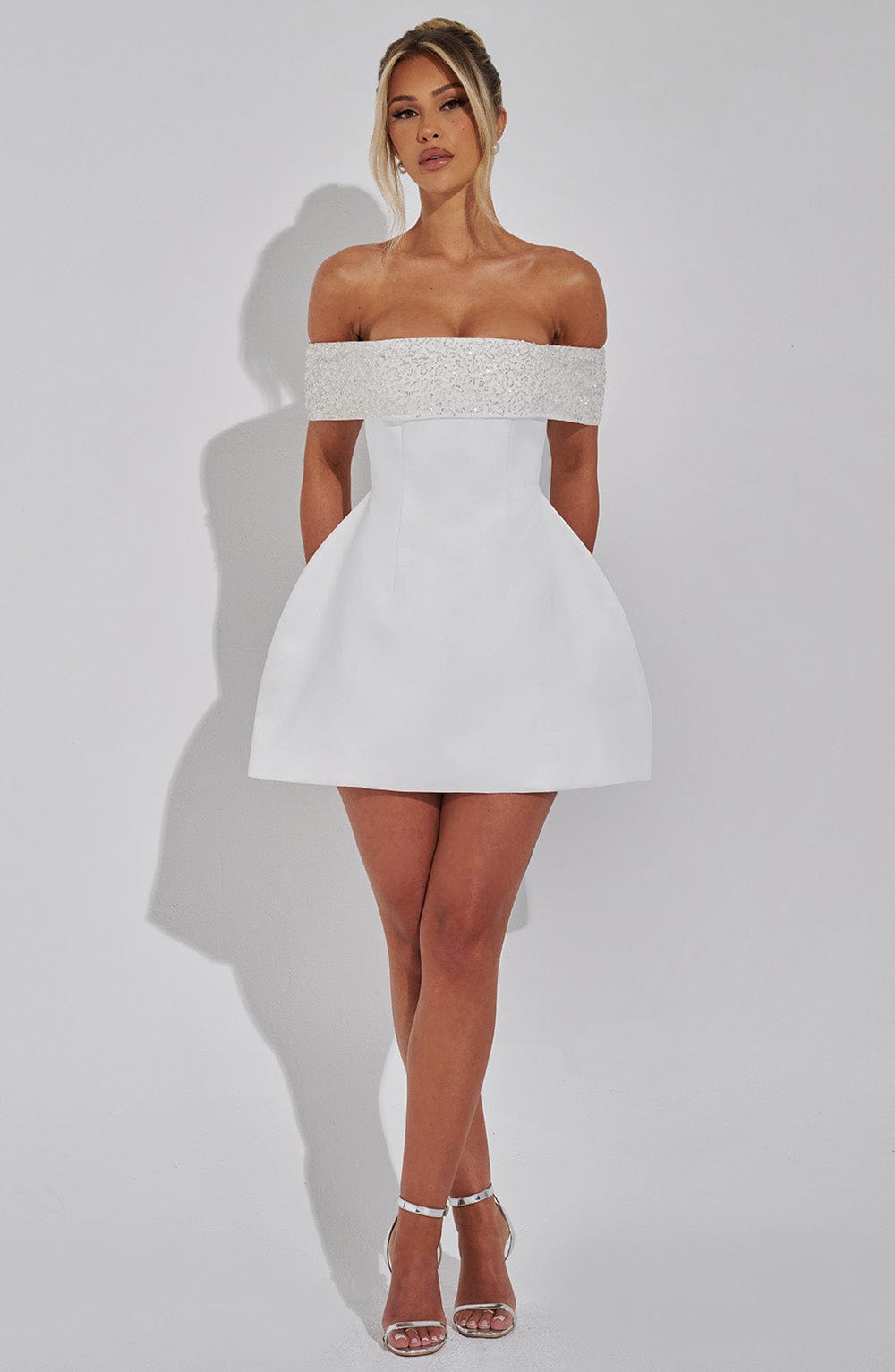 Rheaine Mini Dress in Ivory by Clandour, product photo 4