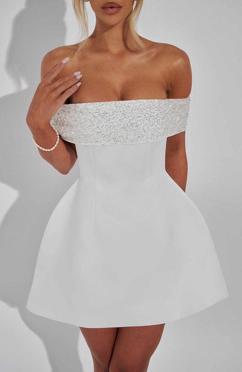 Rheaine Mini Dress in Ivory by Clandour, product photo 5