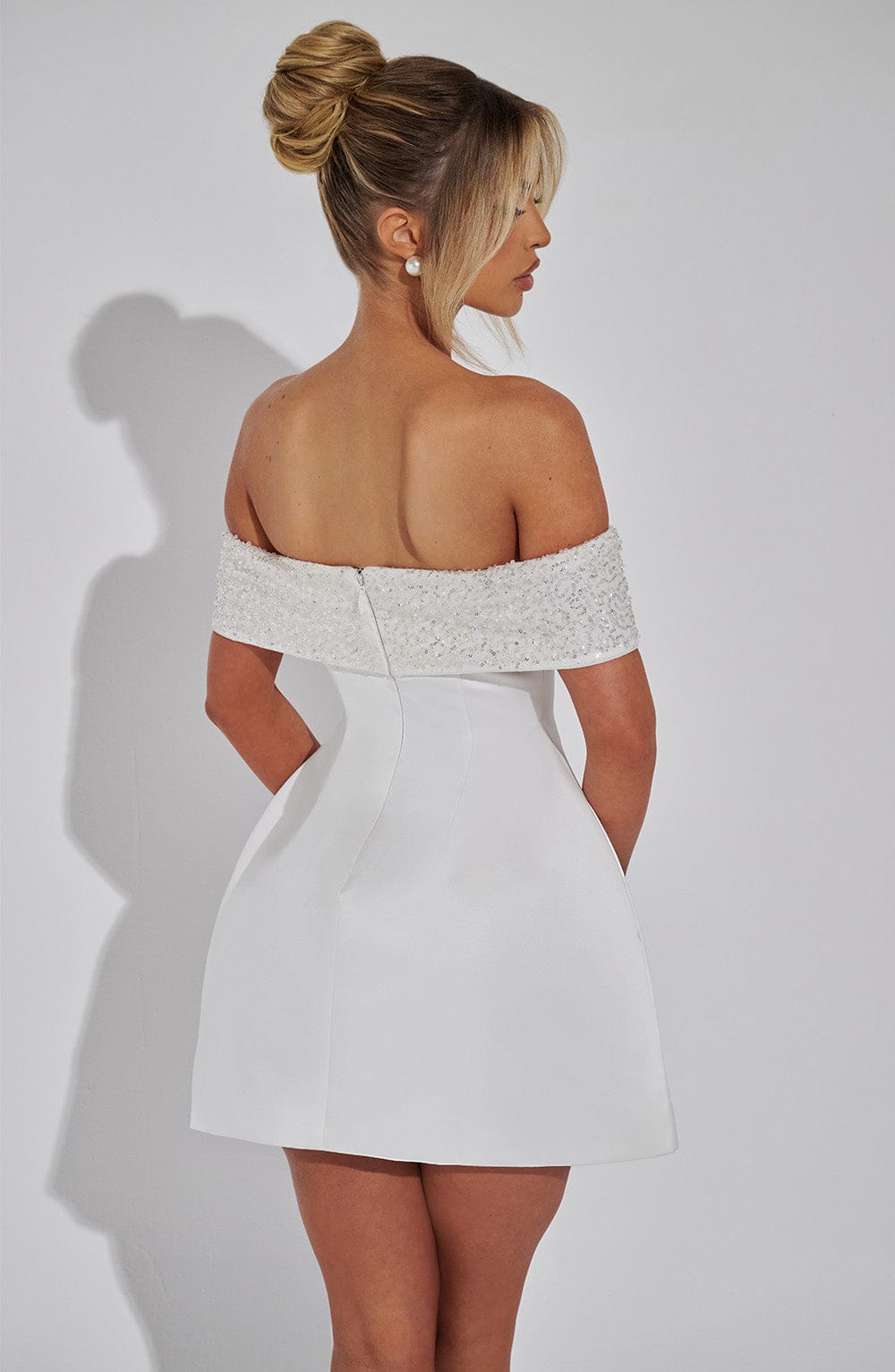 Rheaine Mini Dress in Ivory by Clandour, product photo 6