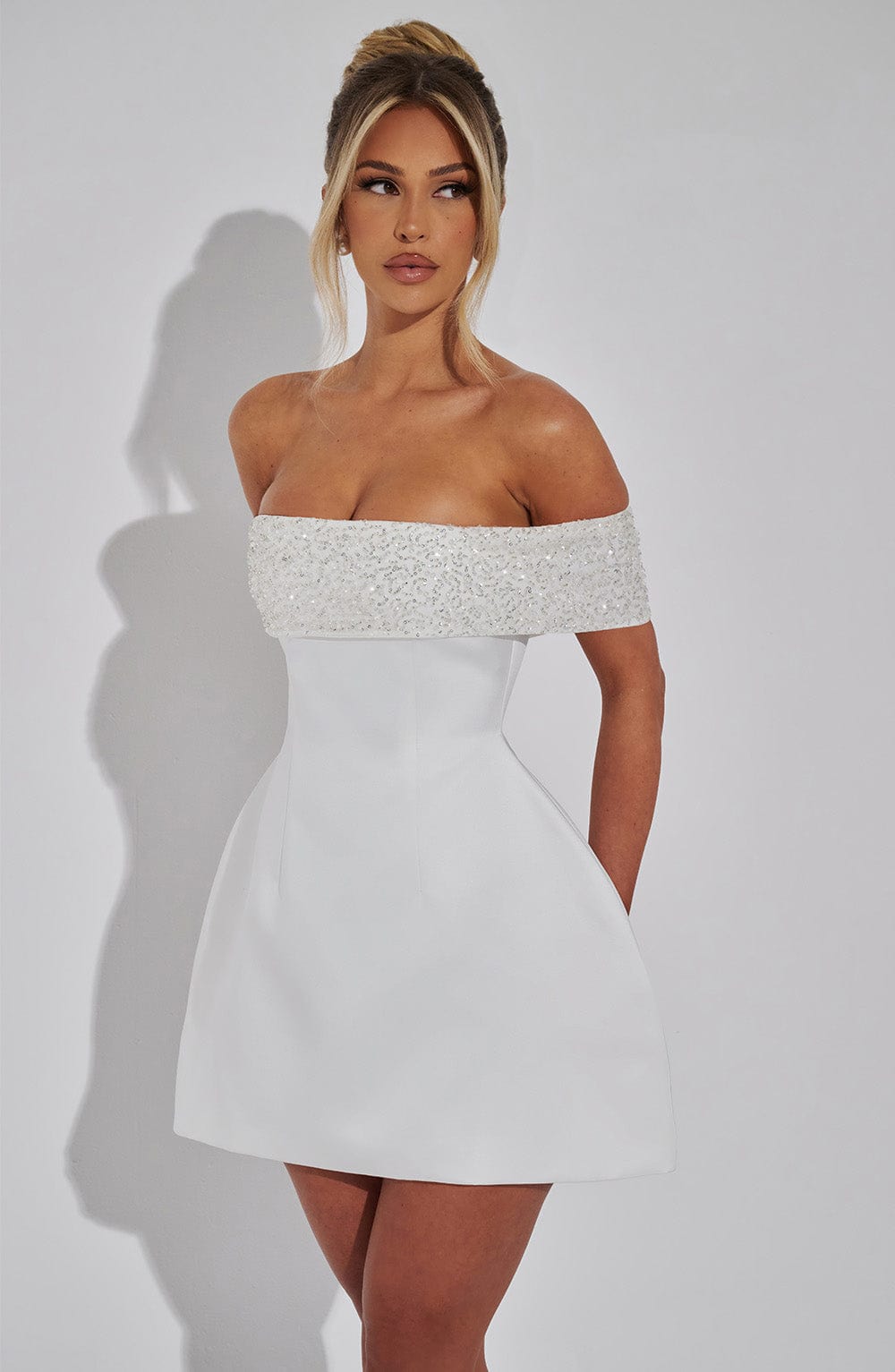 Rheaine Mini Dress in Ivory by Clandour, product photo 7