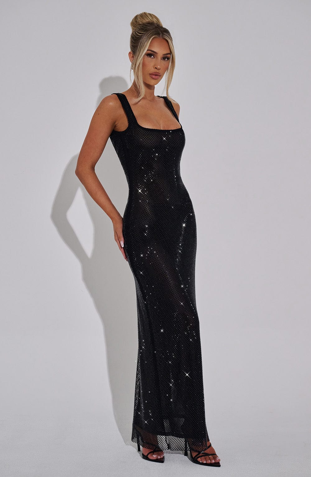 Rheairis Maxi Dress in Black by Clandour, product photo 4
