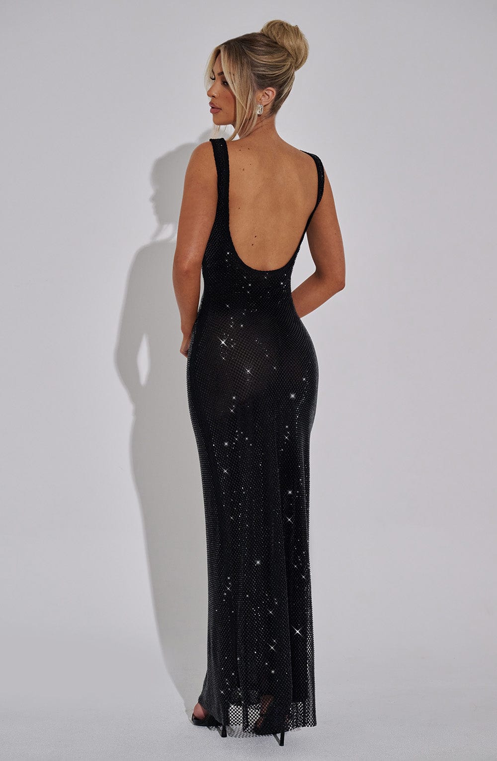 Rheairis Maxi Dress in Black by Clandour, product photo 5