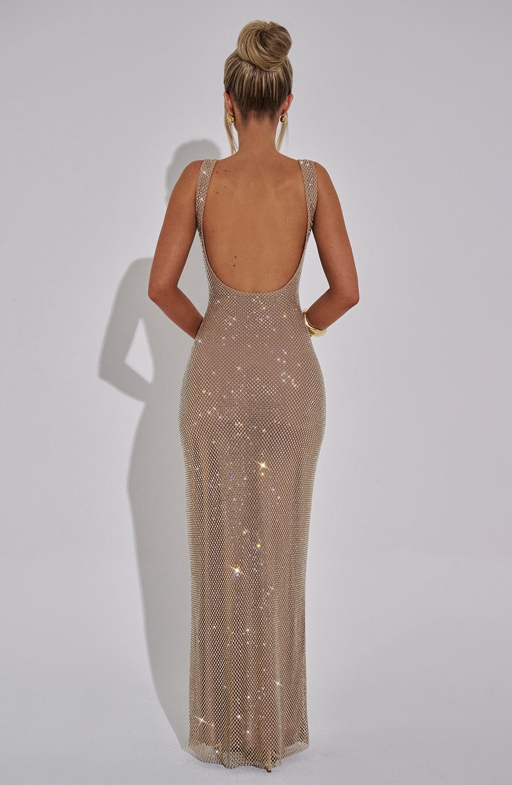 Rheairis Maxi Dress in Gold by Clandour, product photo 10