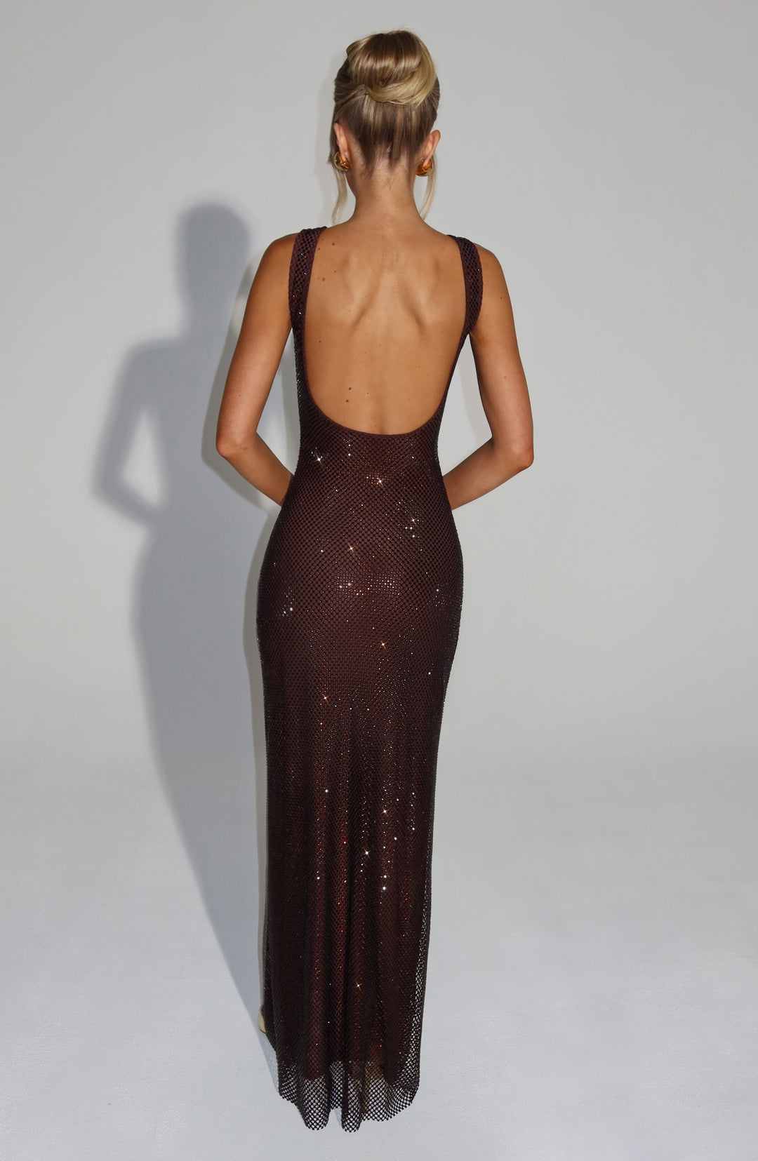 Rheairis Maxi Dress in Plum Brown by Clandour, product photo 5