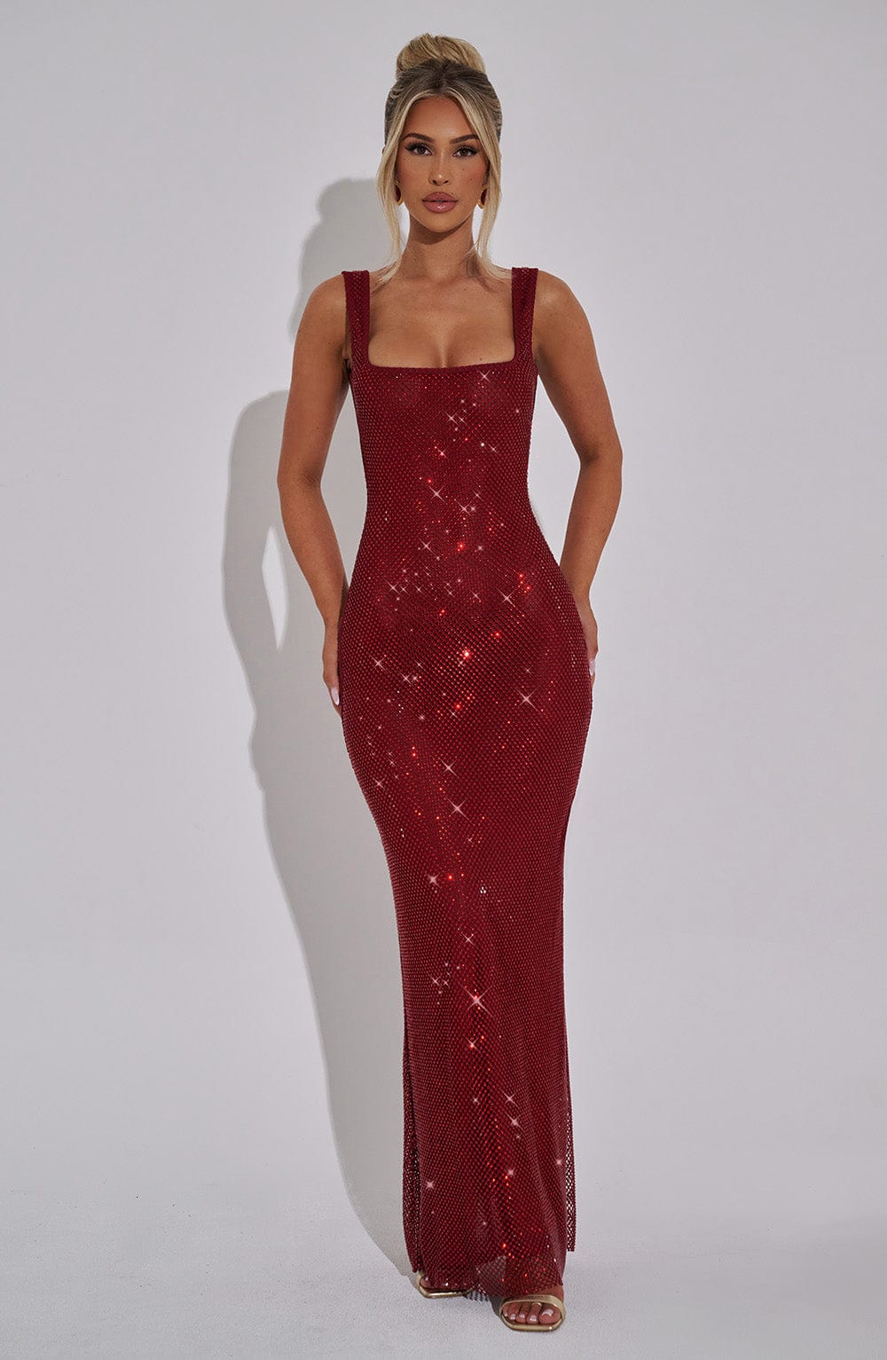 Rheairis Maxi Dress in Wine by Clandour, product photo 4