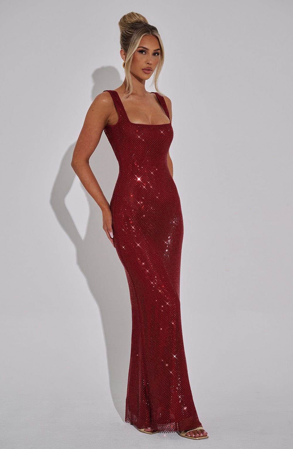 Rheairis Maxi Dress in Wine by Clandour, product photo 5