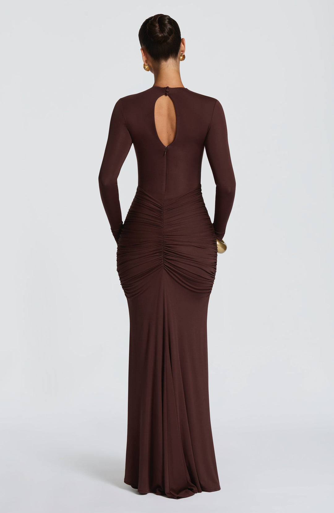 Rheaise Maxi Dress in Plum Brown by Clandour, product photo 3