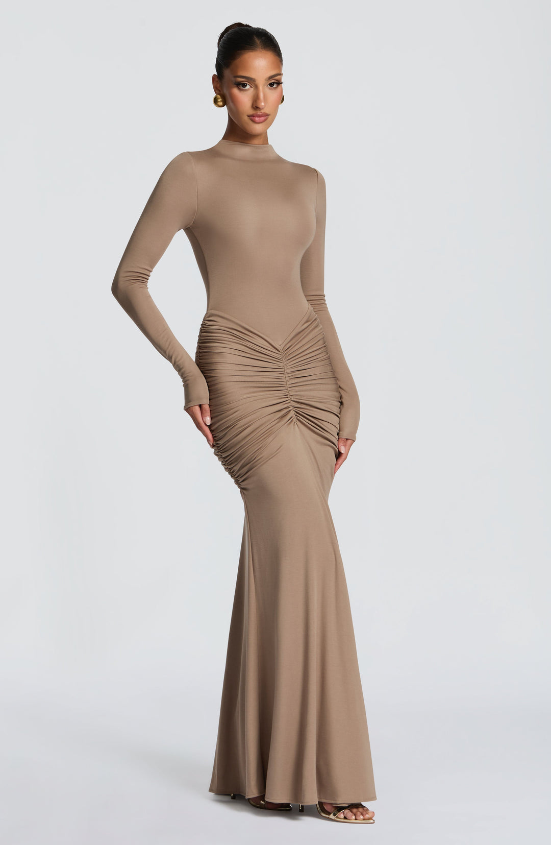 Rheaise Maxi Dress in Stone by Clandour, product photo 4