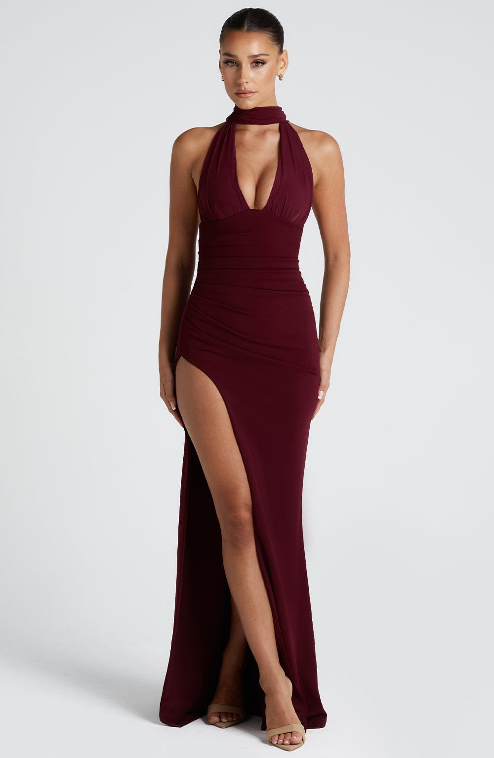 Rhealina Maxi Dress in Cherry Lacquer by Clandour, product photo 5