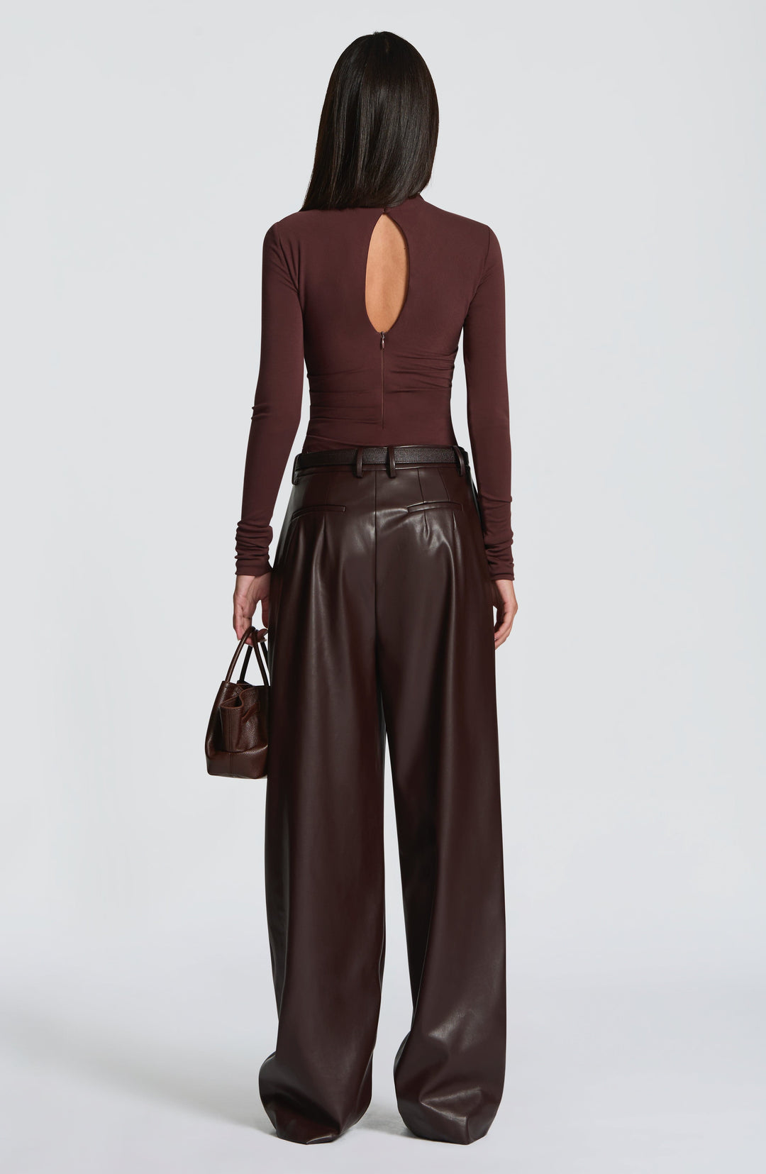 Rheamira Bodysuit in Plum Brown by Clandour, product photo 3
