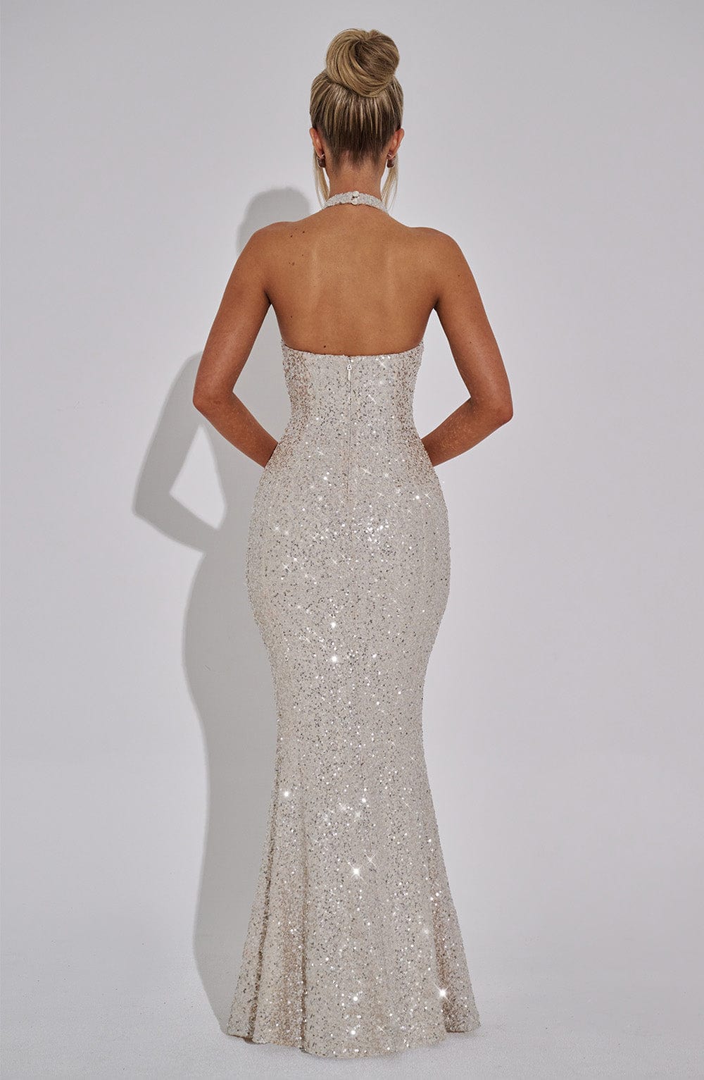 Rheanna Maxi Dress in Champagne by Clandour, product photo 6