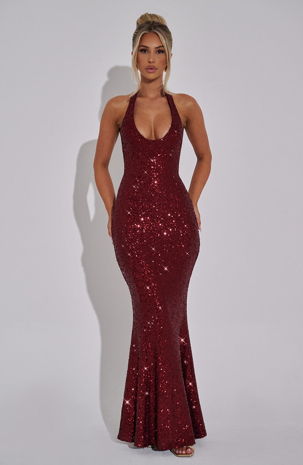 Rheanna Maxi Dress in Wine by Clandour, product photo 1
