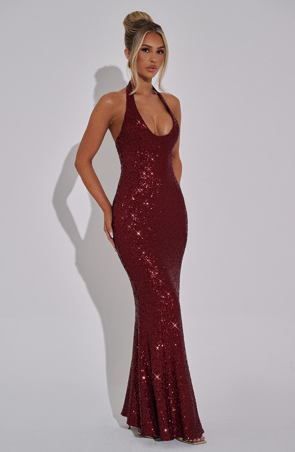 Rheanna Maxi Dress in Wine by Clandour, product photo 2